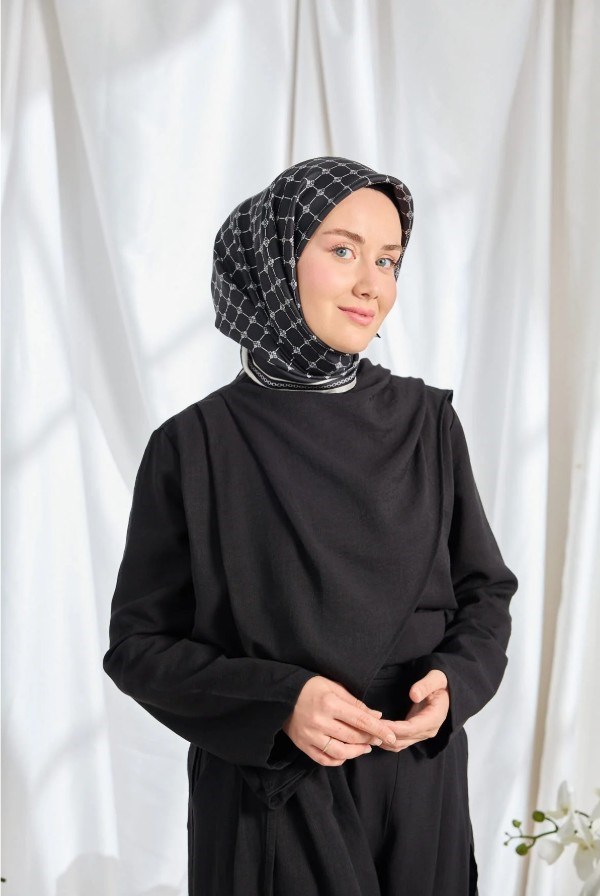 Silk Home Twill İpek Eşarp - 11539-12 Siyah