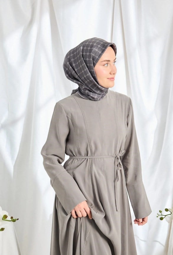 Silk Home Twill İpek Eşarp - 11539-14 Koyu Füme