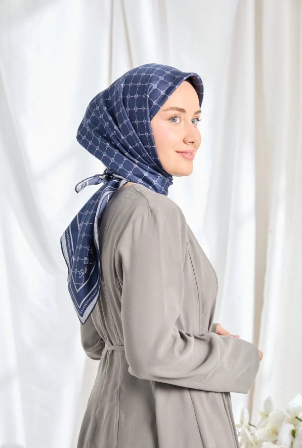 Silk Home Twill İpek Eşarp - 11539-15 Koyu Lacivert