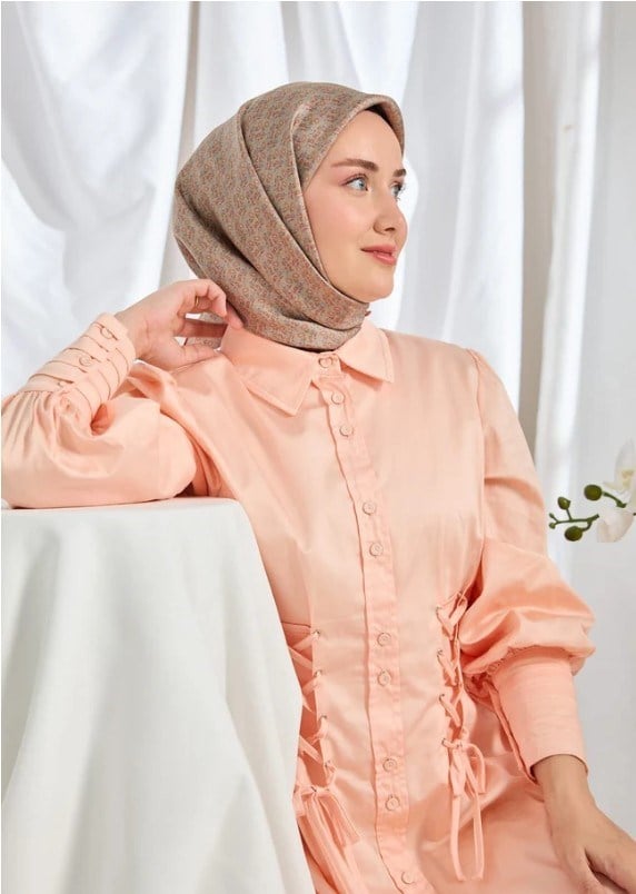 Silk Home Twill İpek Eşarp - 11540-15 Vizon