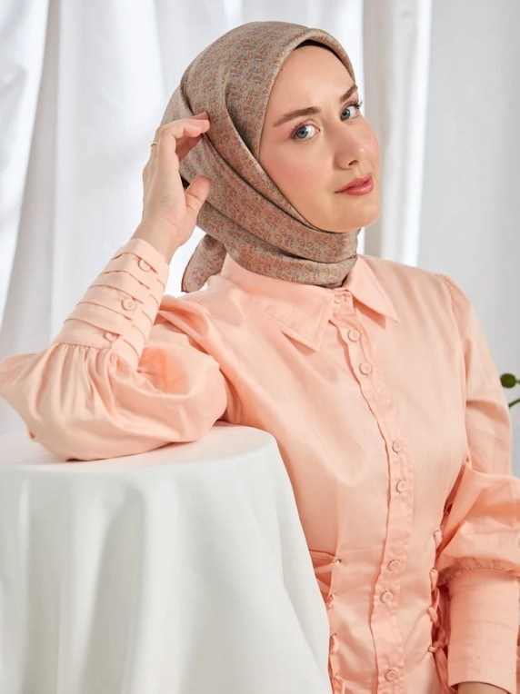 Silk Home Twill İpek Eşarp - 11540-15 Vizon