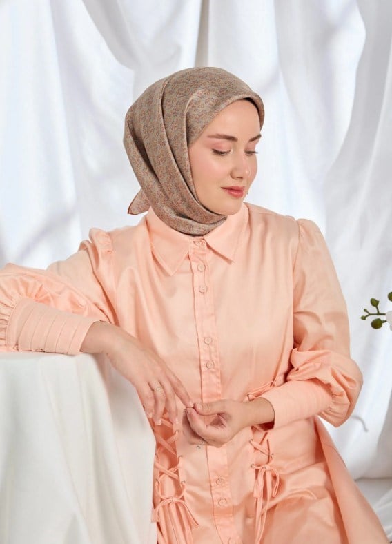 Silk Home Twill İpek Eşarp - 11540-15 Vizon