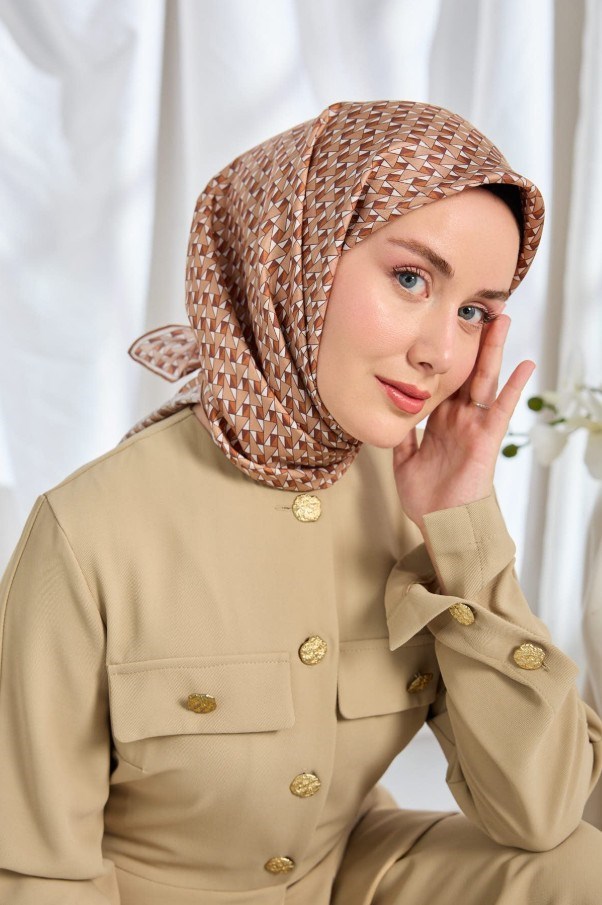 Silk Home Twill İpek Eşarp - 11547-01 Sütlü Kahve
