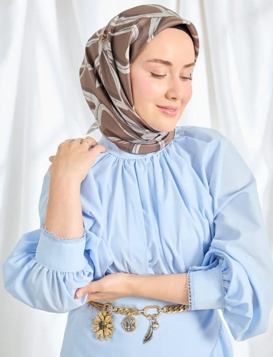 Silk Home Twill İpek Eşarp - 11548-07 Kahverengi