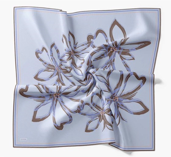 Silk Home Twill İpek Eşarp - 11548-08 Lila Mavi 