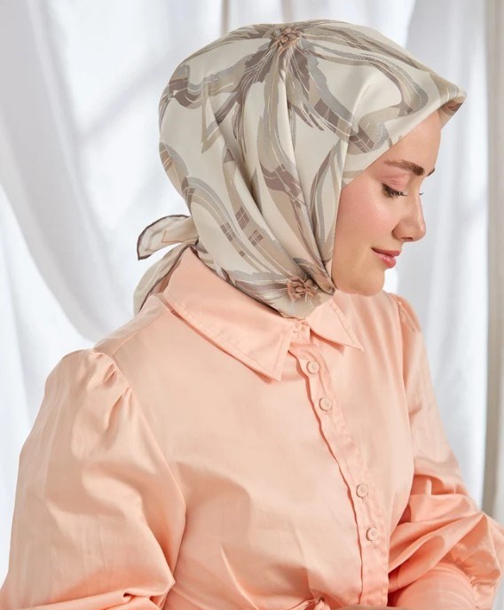 Silk Home Twill İpek Eşarp - 11548-11 Taş