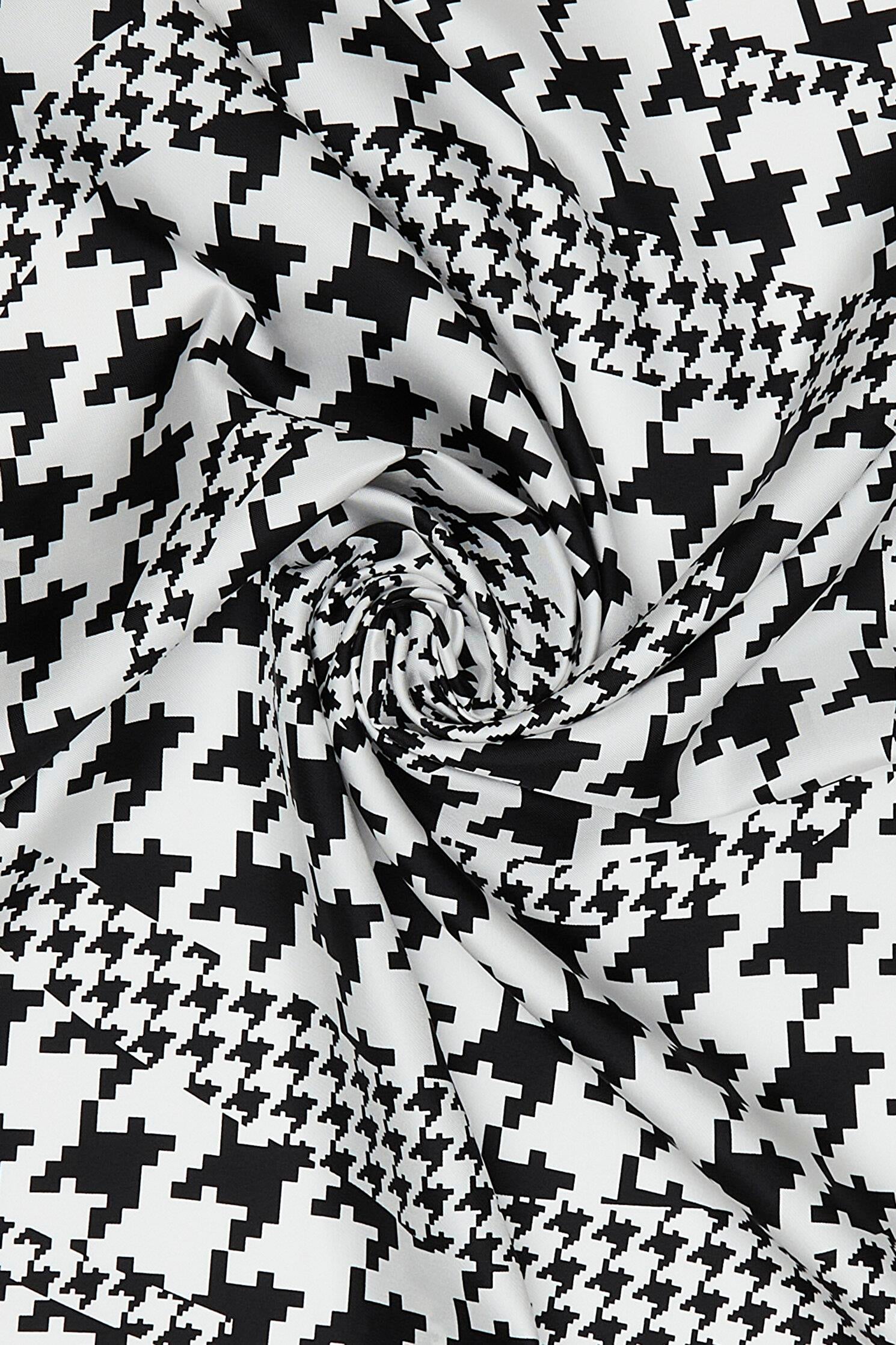 Vakko Twill İpek Eşarp - 27263 - Siyah Kırmızı