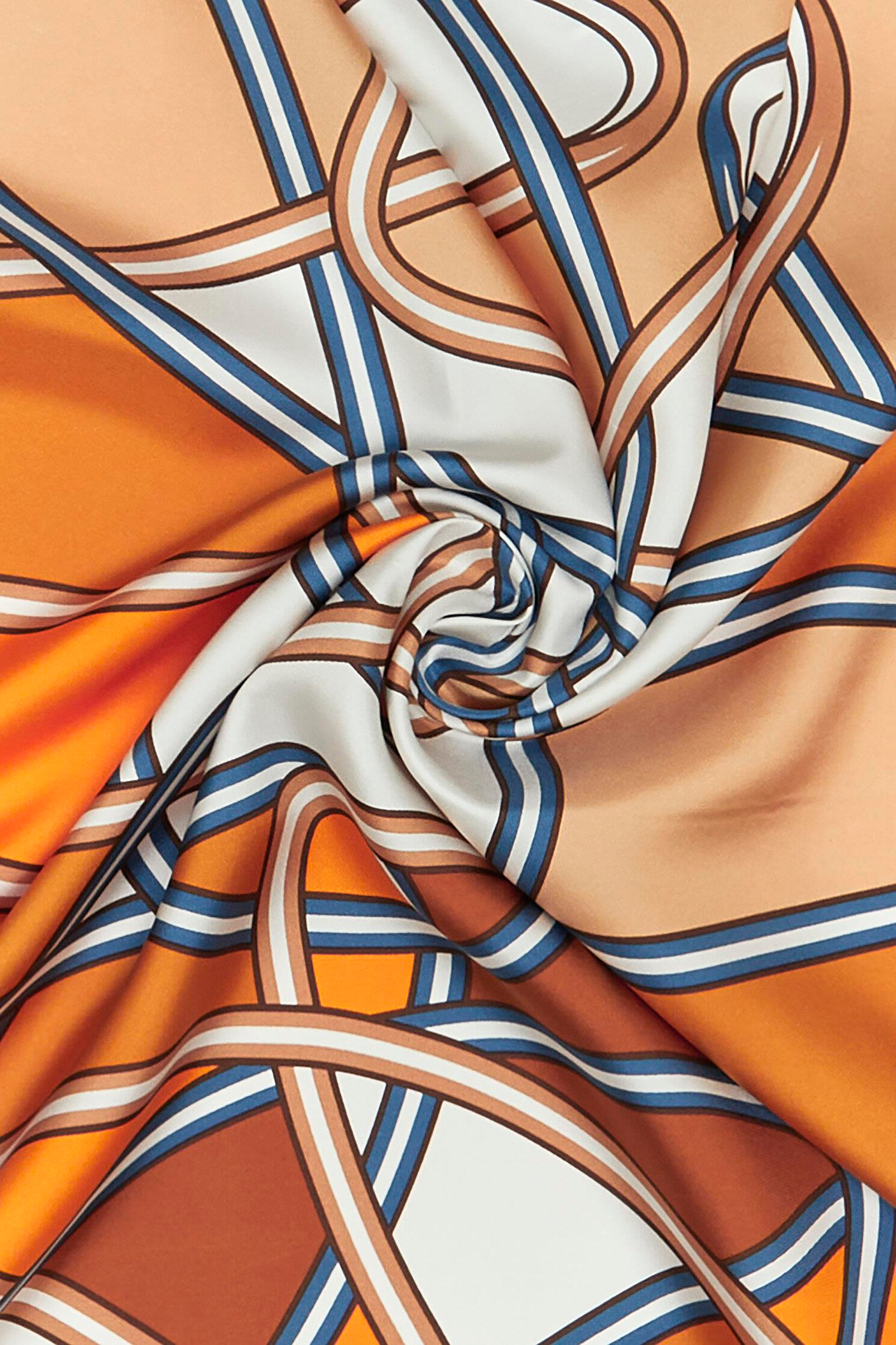 Vakko Twill İpek Eşarp - 40544 - Taba