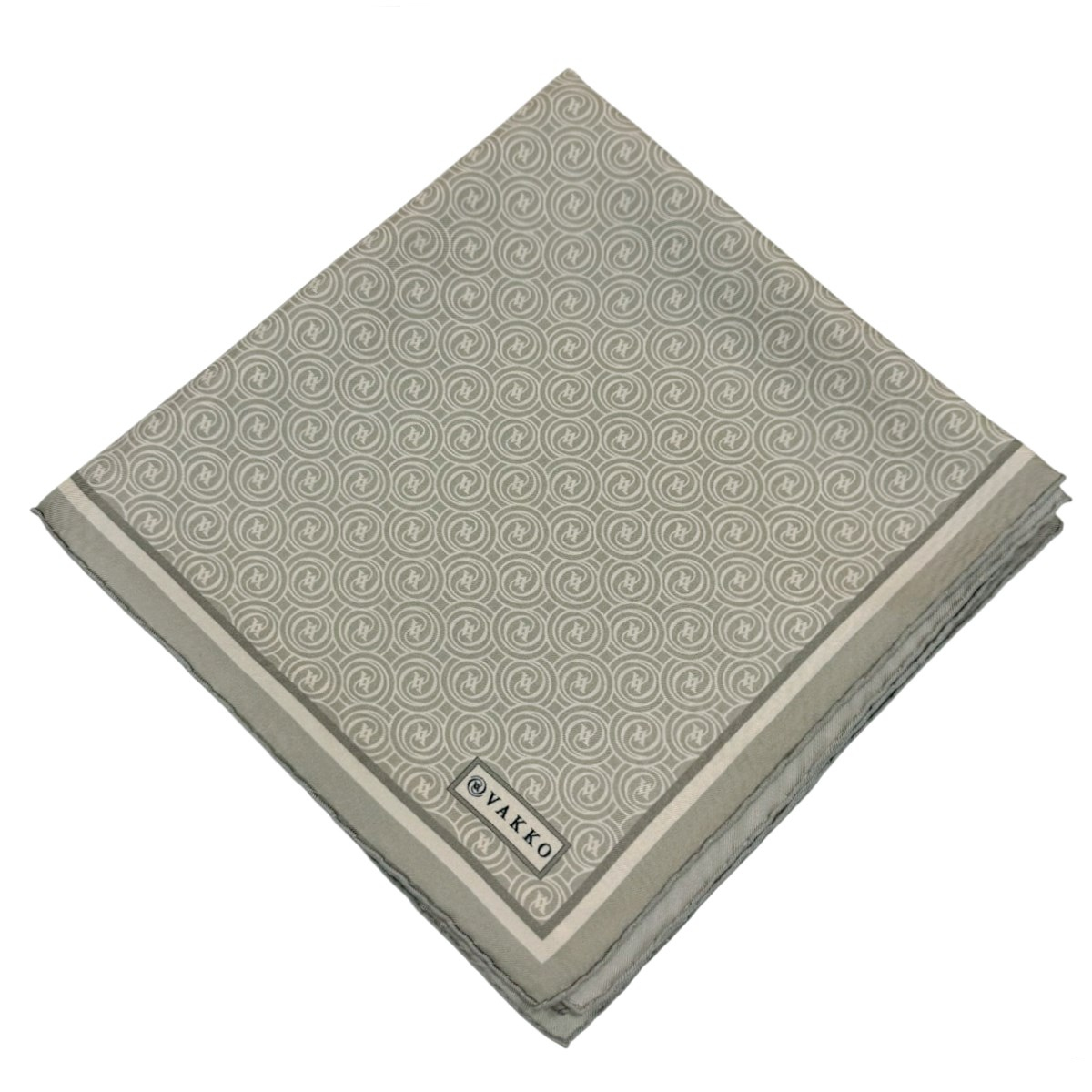 Vakko Twill İpek Eşarp - Helezon Monogram - Açık Mint