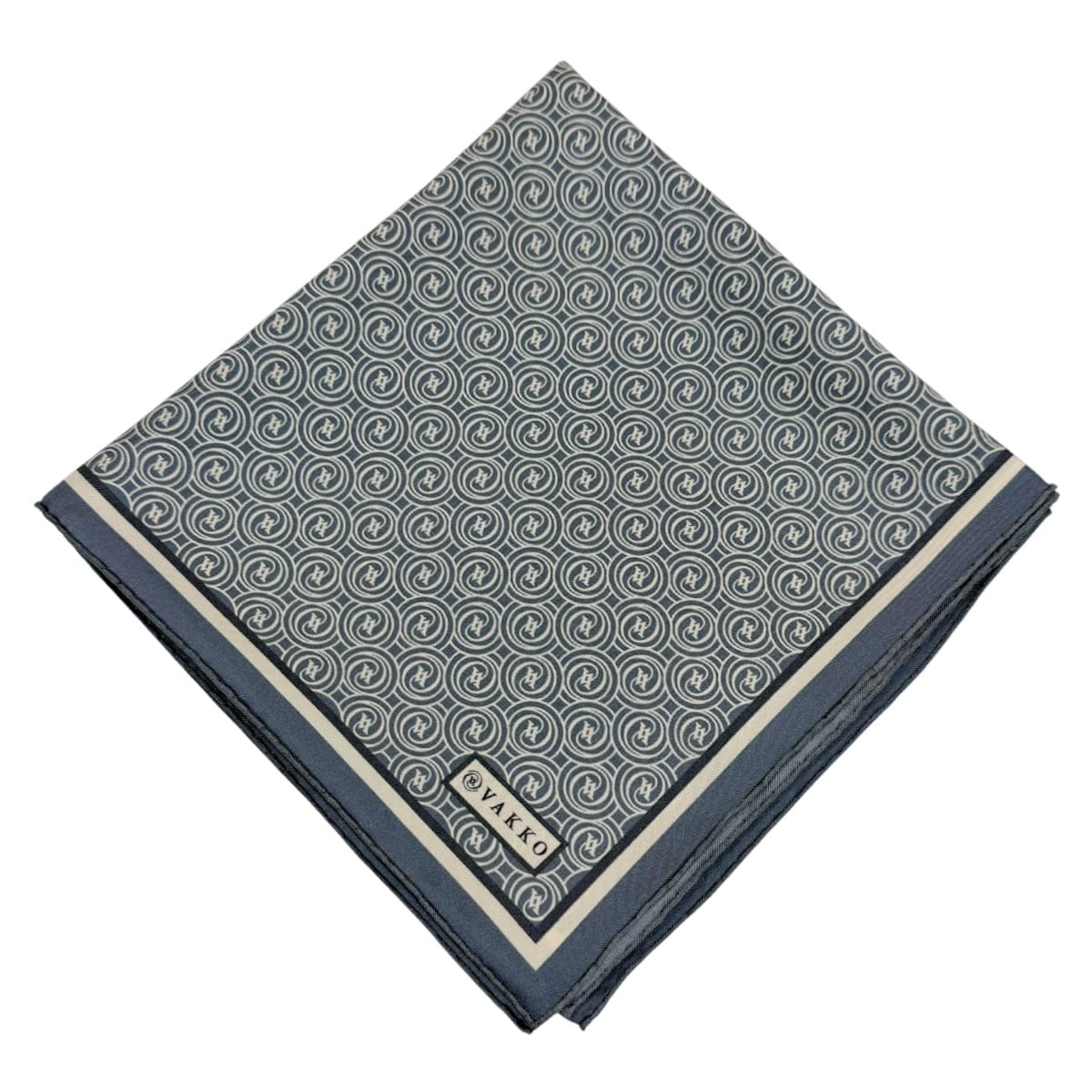 Vakko Twill İpek Eşarp - Helezon Monogram - İndigo