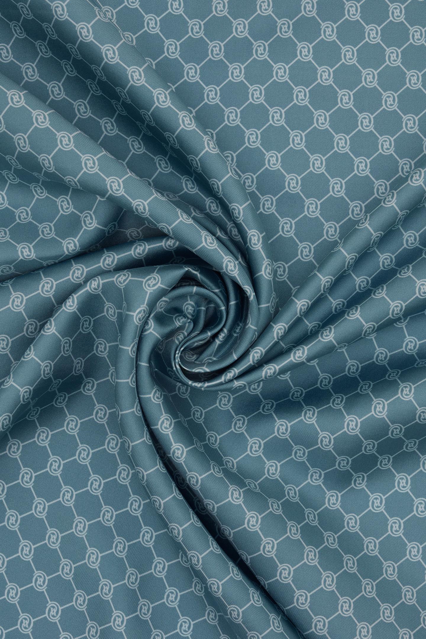 Vakko Twill İpek Eşarp - Özel Seri - Gök Mavi