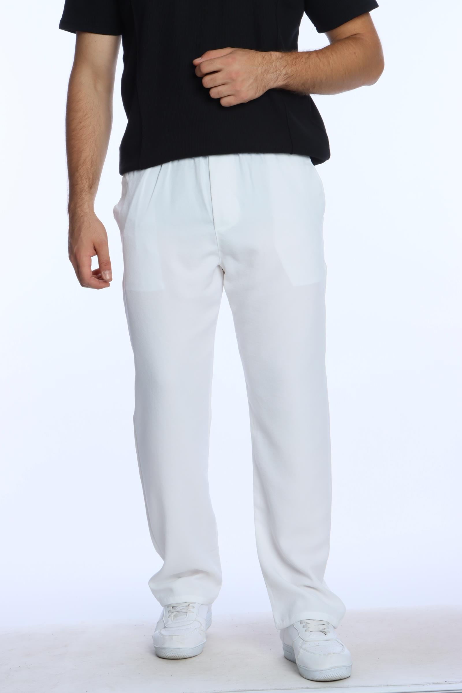 Ars 1225 Lastikli Keten Baggy Beyaz