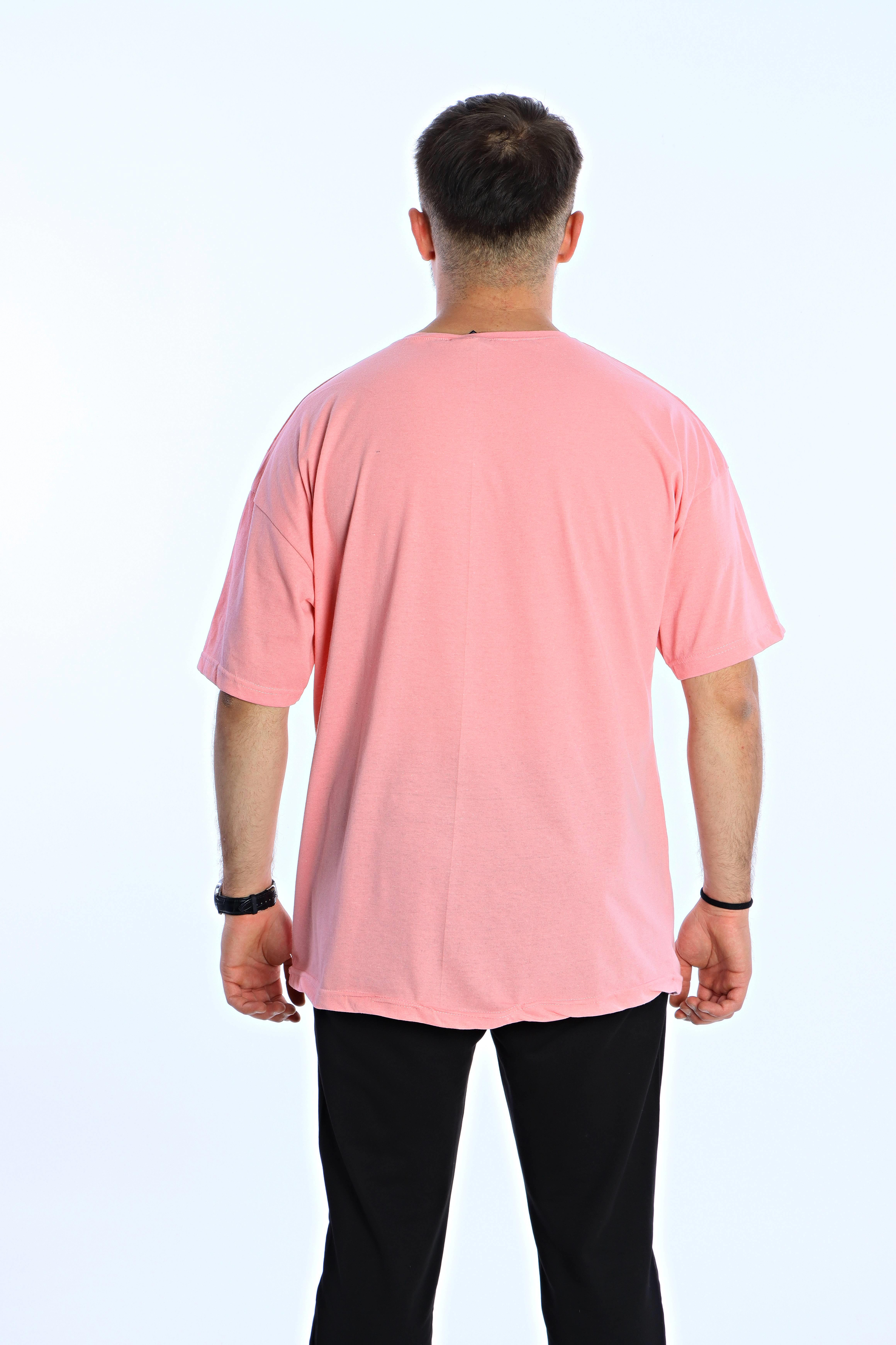 Düz Eko Oversize Tşört Pembe