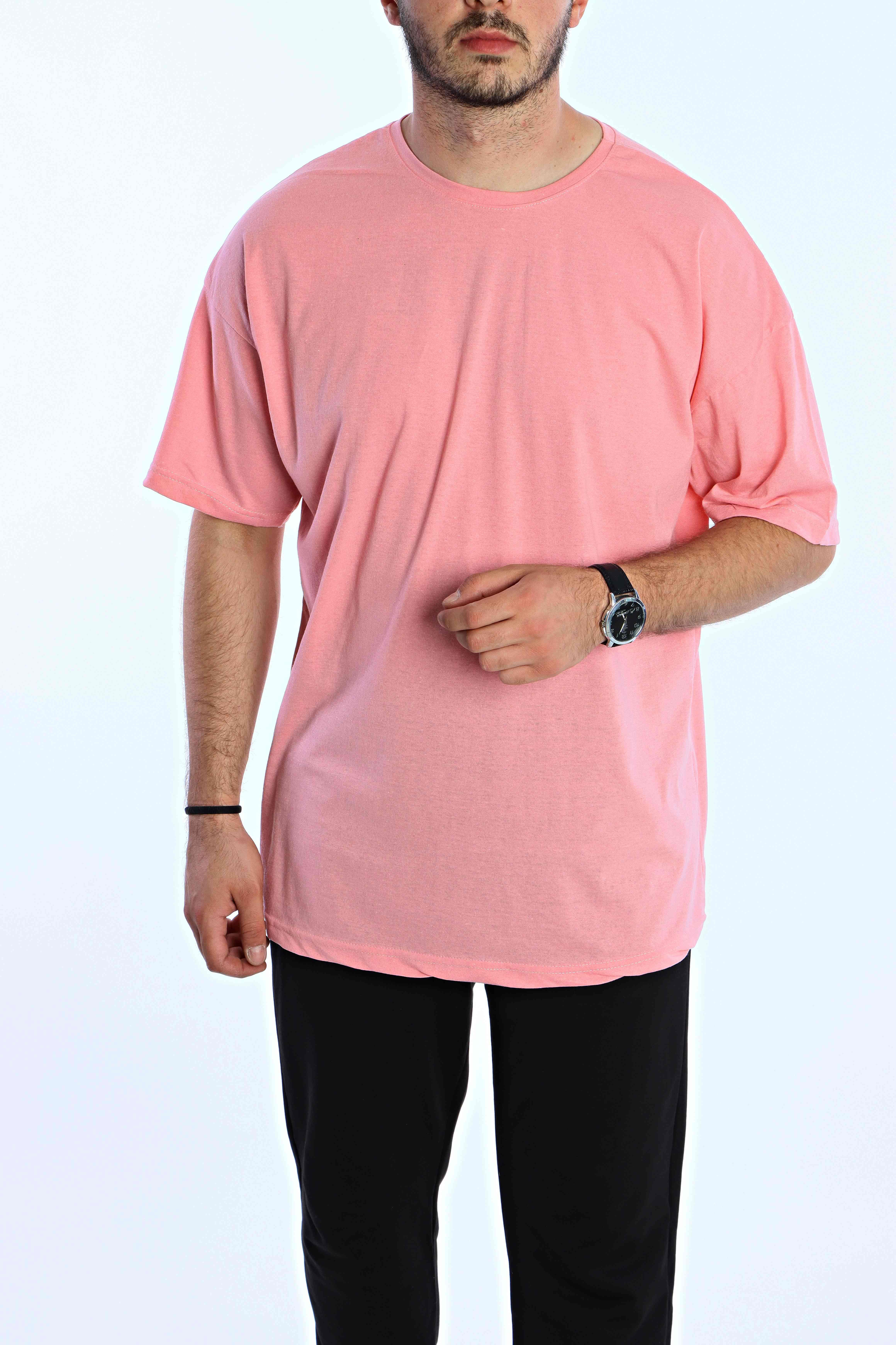 Düz Eko Oversize Tşört Pembe