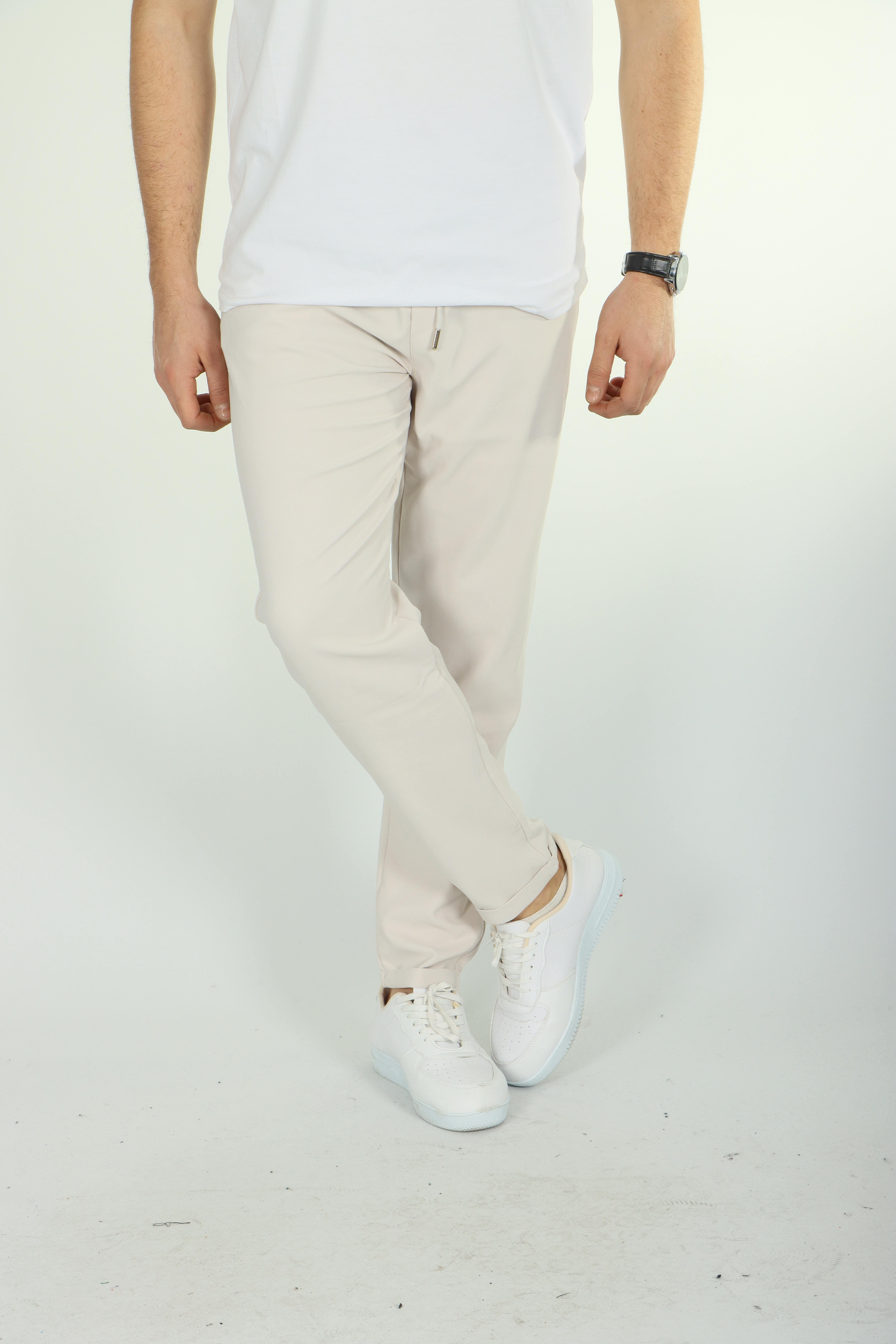 Eg38 Double Face Jogger Pantolon Beyaz