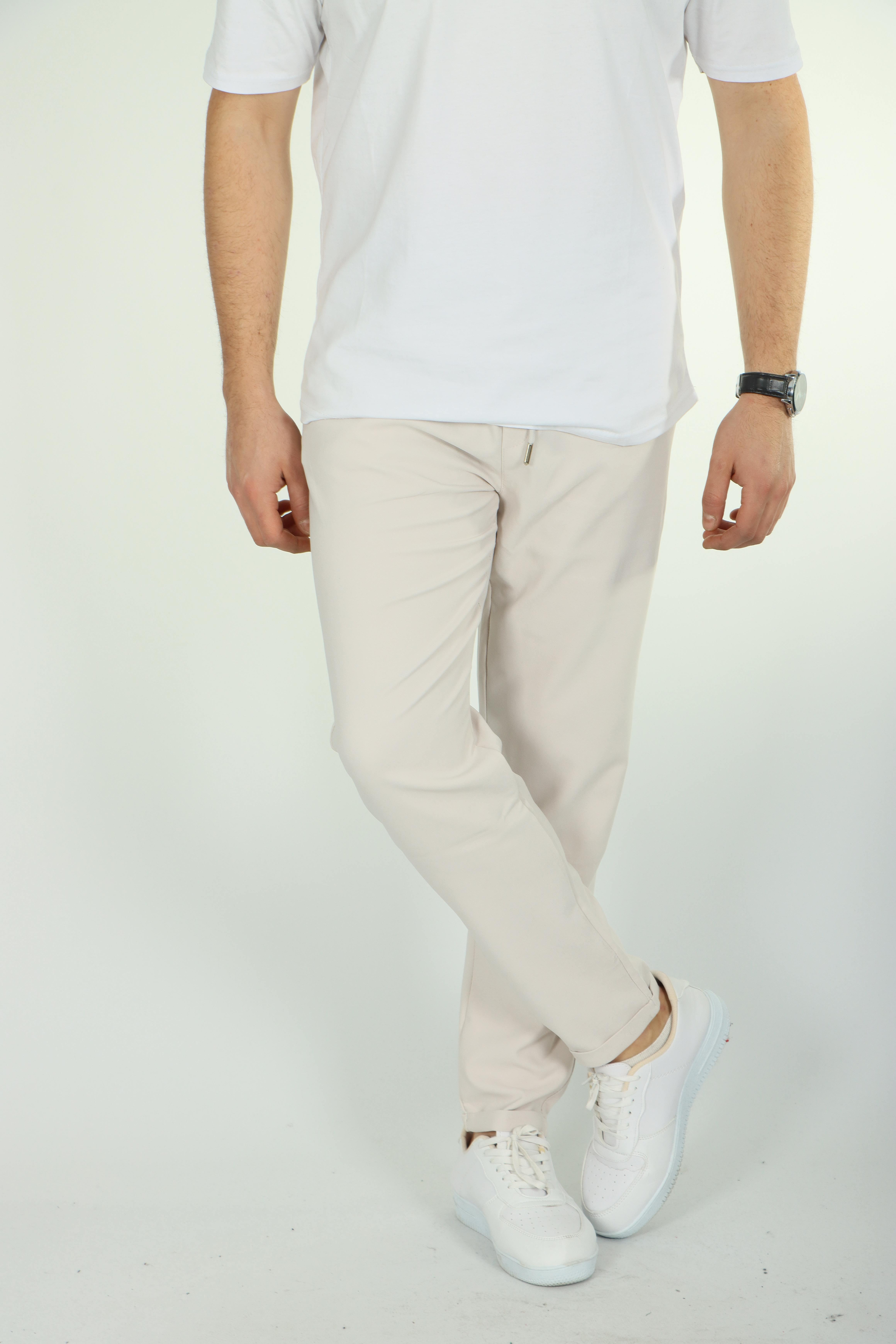 Eg38 Double Face Jogger Pantolon Beyaz