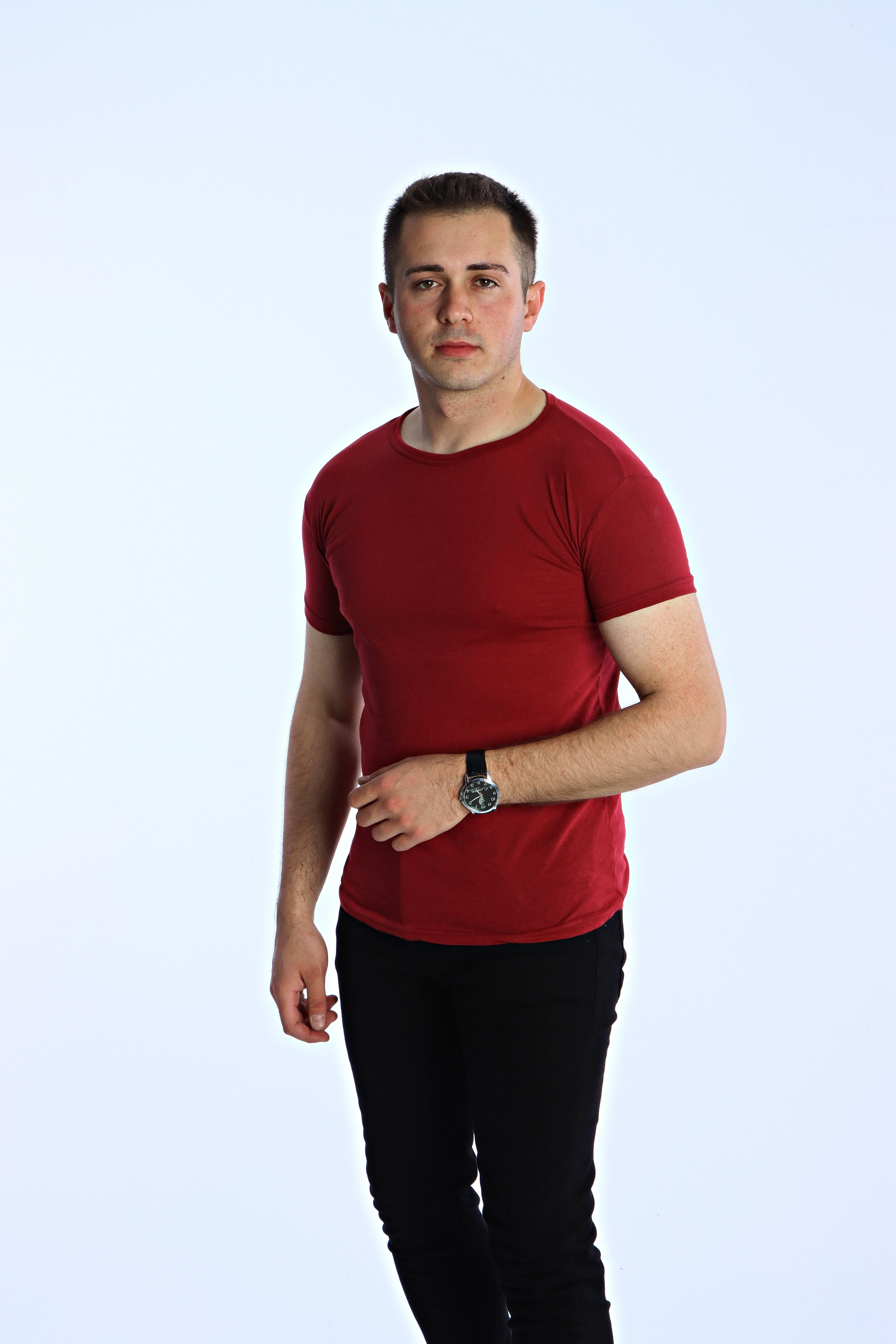Eg38 Eko Slimfit Basic Tişört Bordo