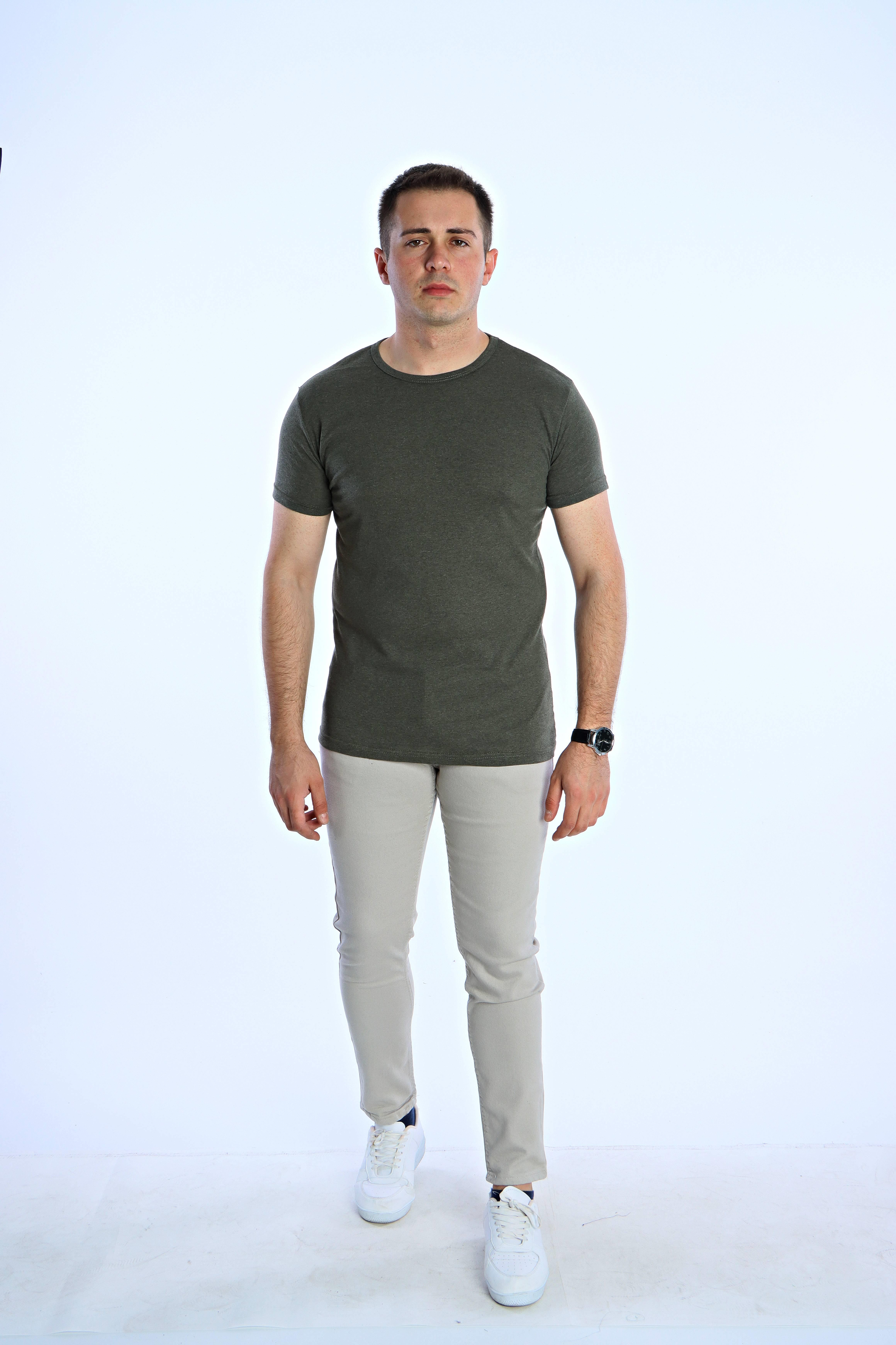 Eg38 Eko Slimfit Basic Tişört Haki