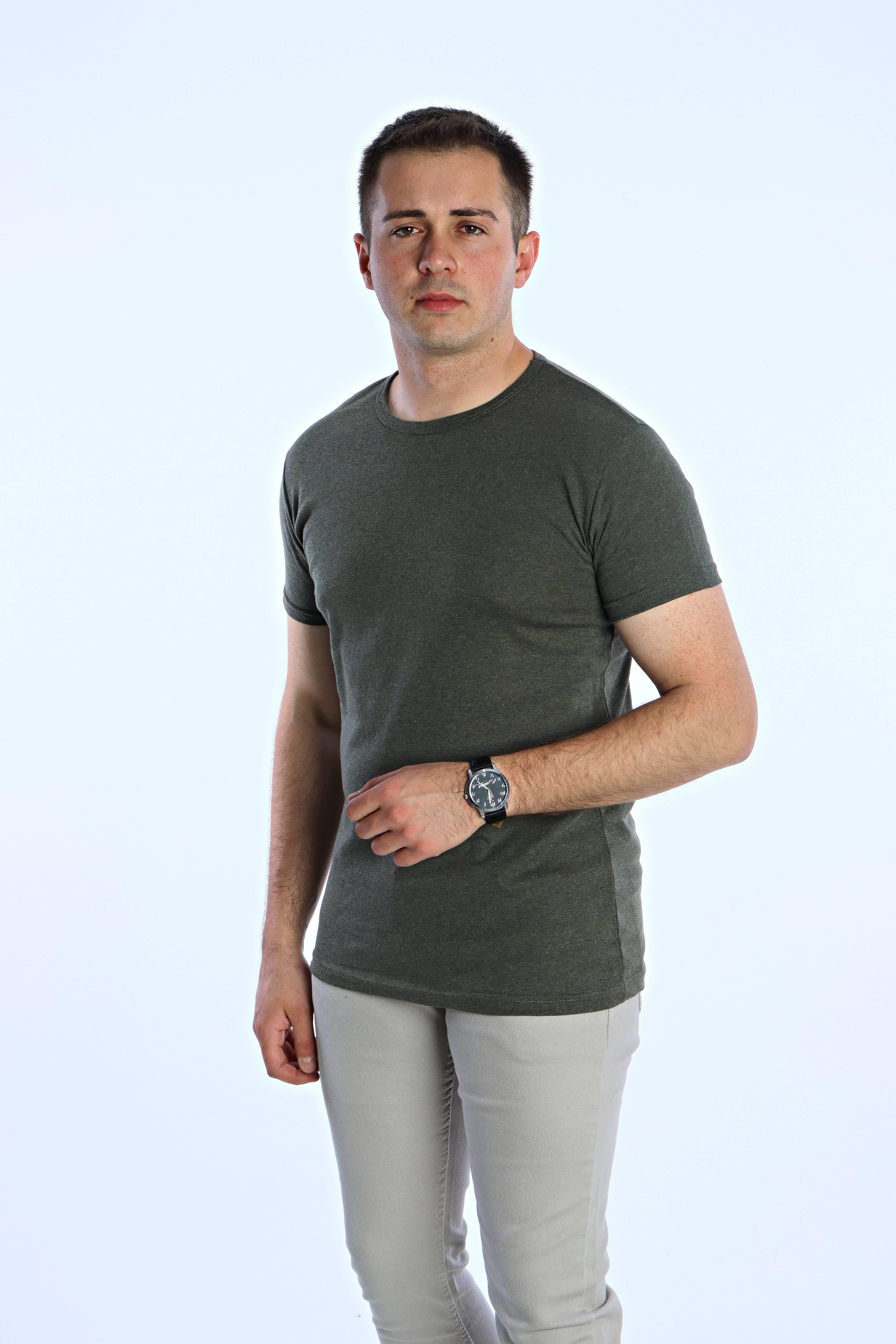 Eg38 Eko Slimfit Basic Tişört Haki
