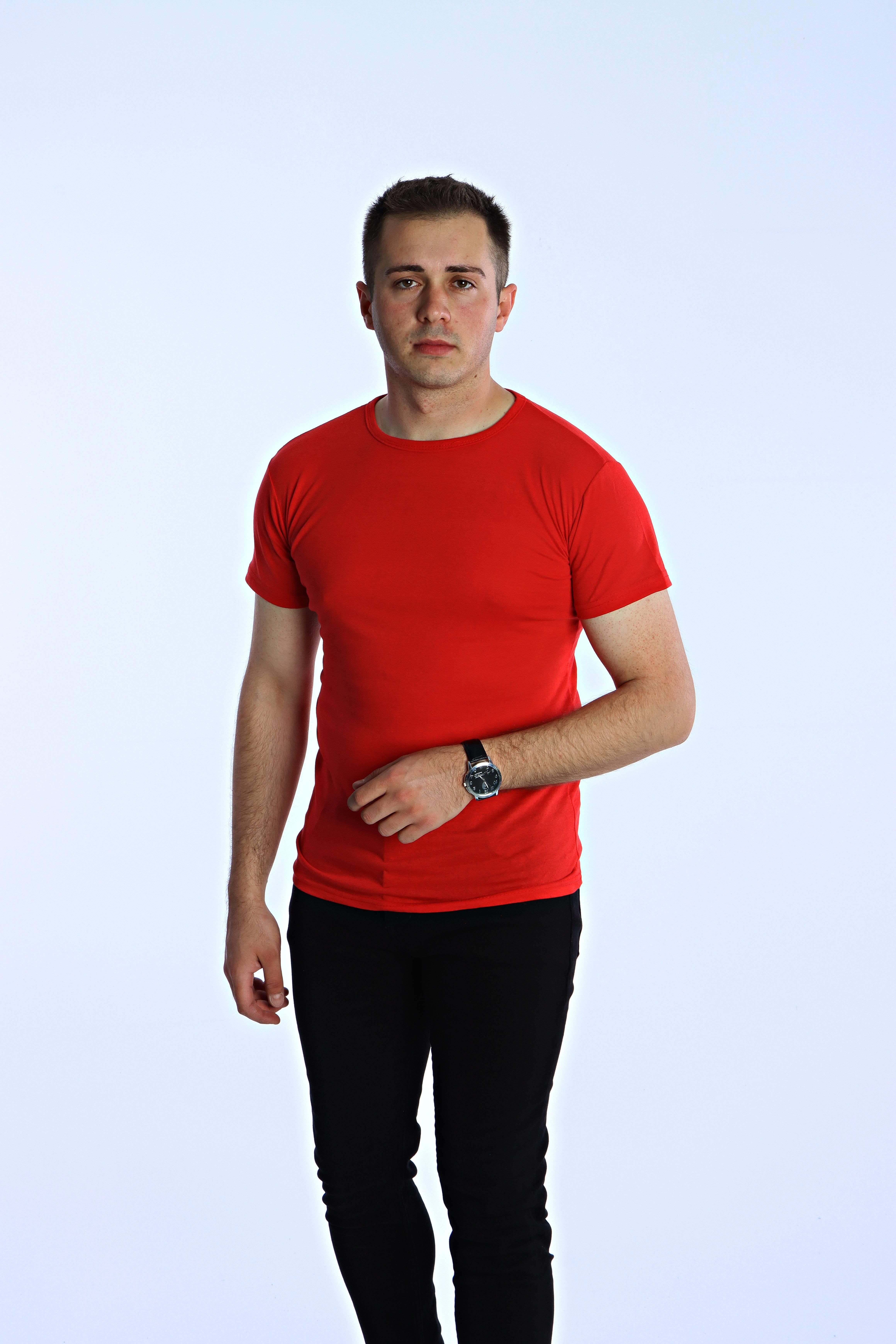 Eg38 Eko Slimfit Basic Tişört Kırmızı