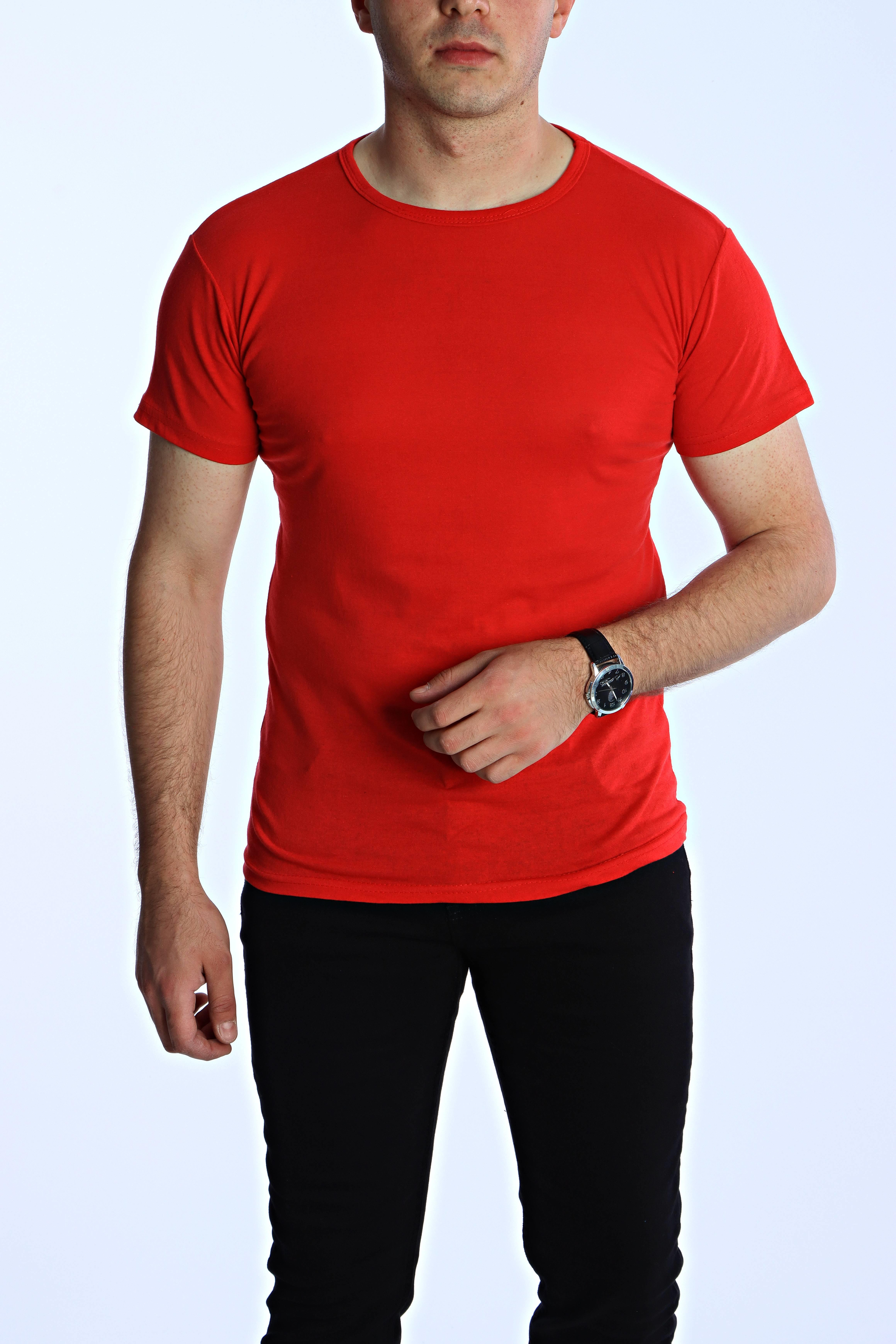 Eg38 Eko Slimfit Basic Tişört Kırmızı