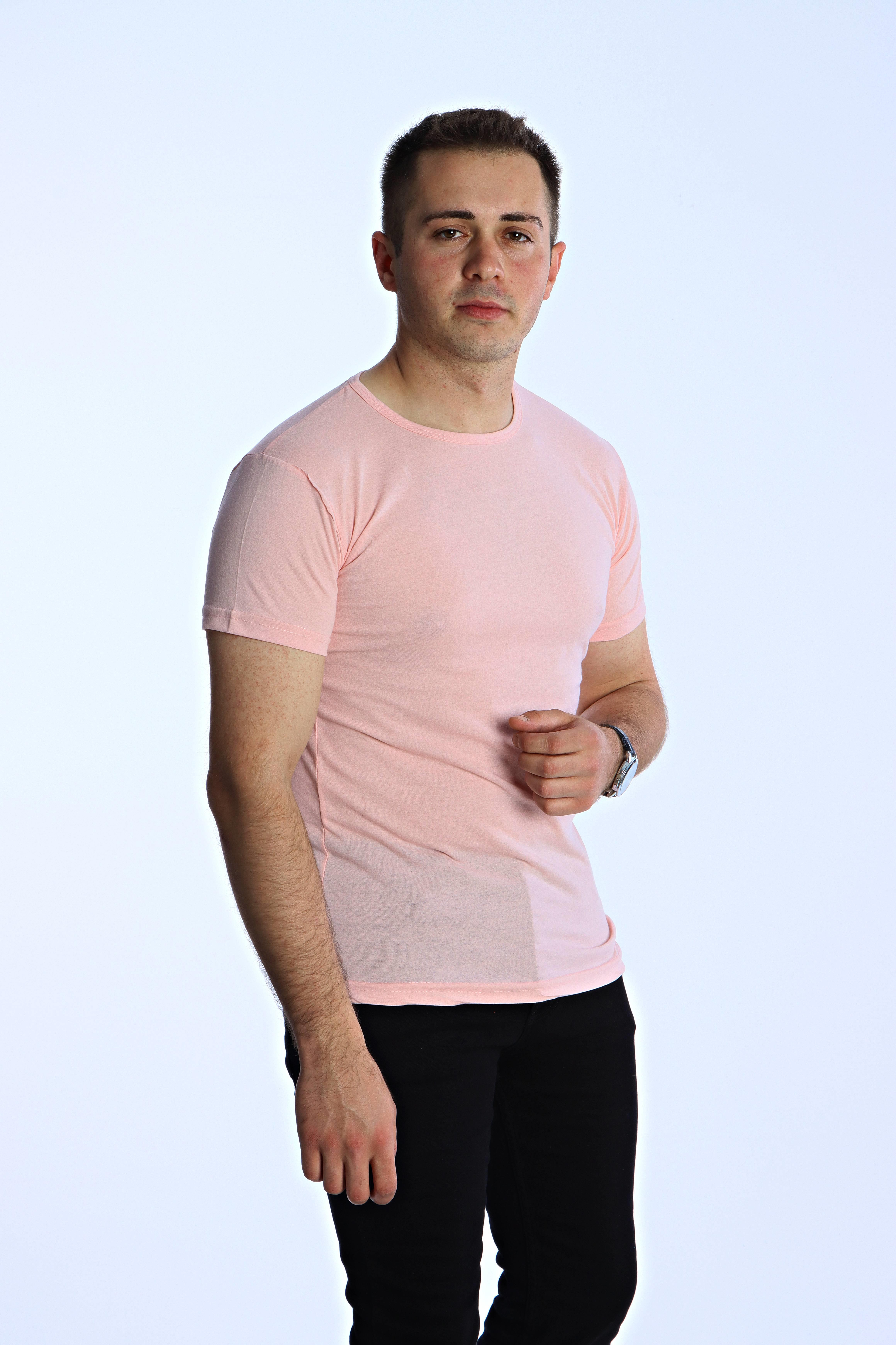 Eg38 Eko Slimfit Basic Tişört Pudra