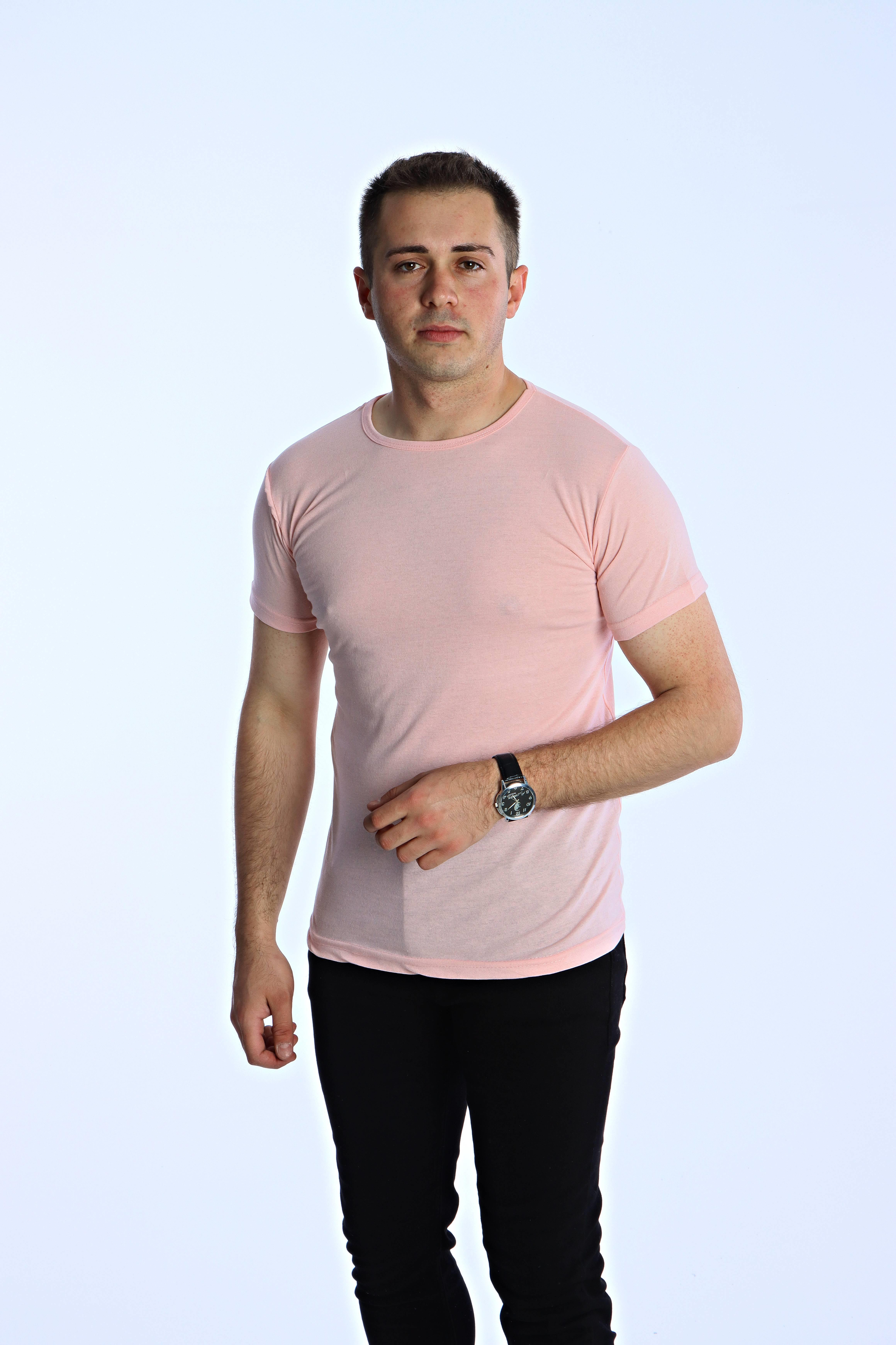 Eg38 Eko Slimfit Basic Tişört Pudra