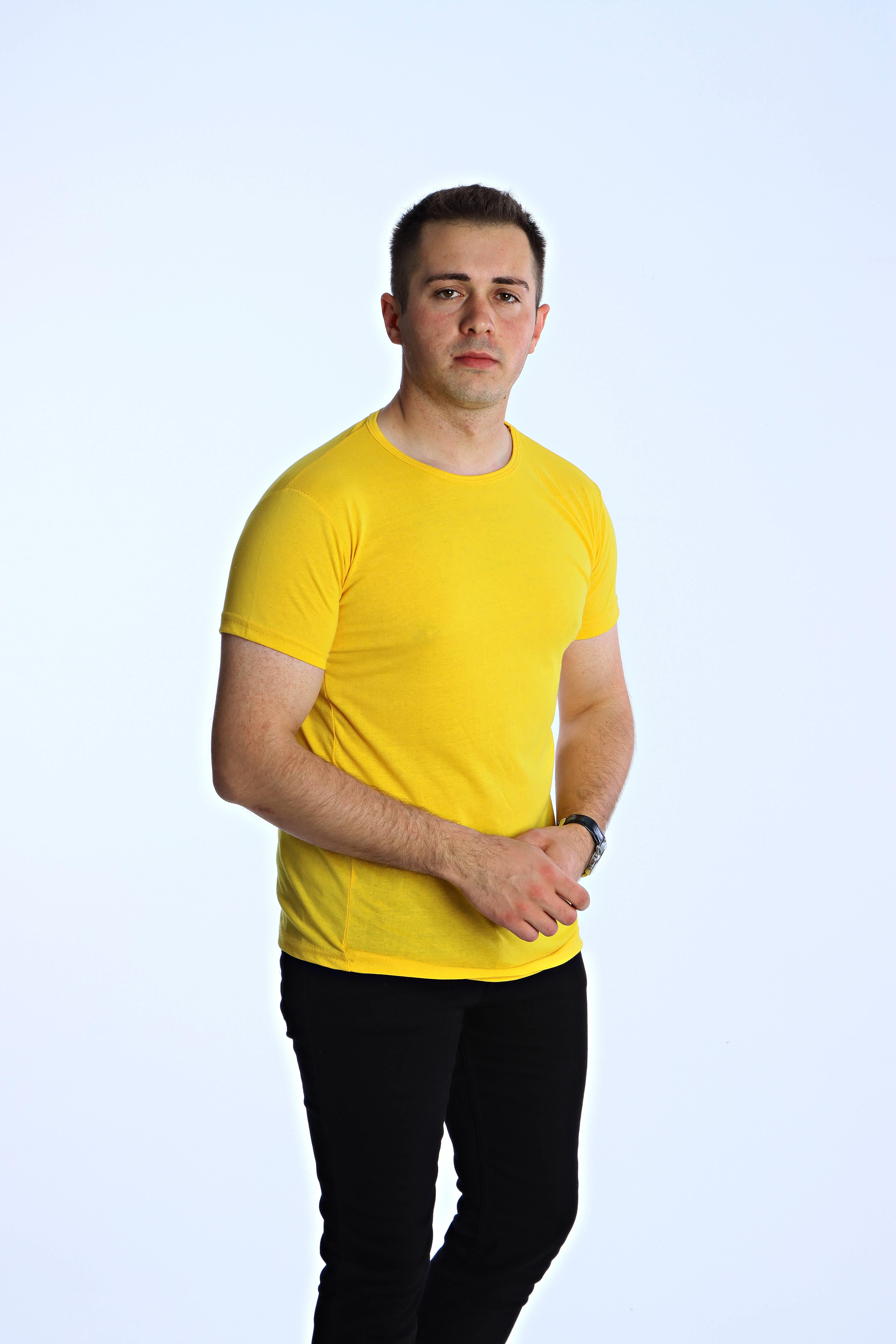 Eg38 Eko Slimfit Basic Tişört Sarı