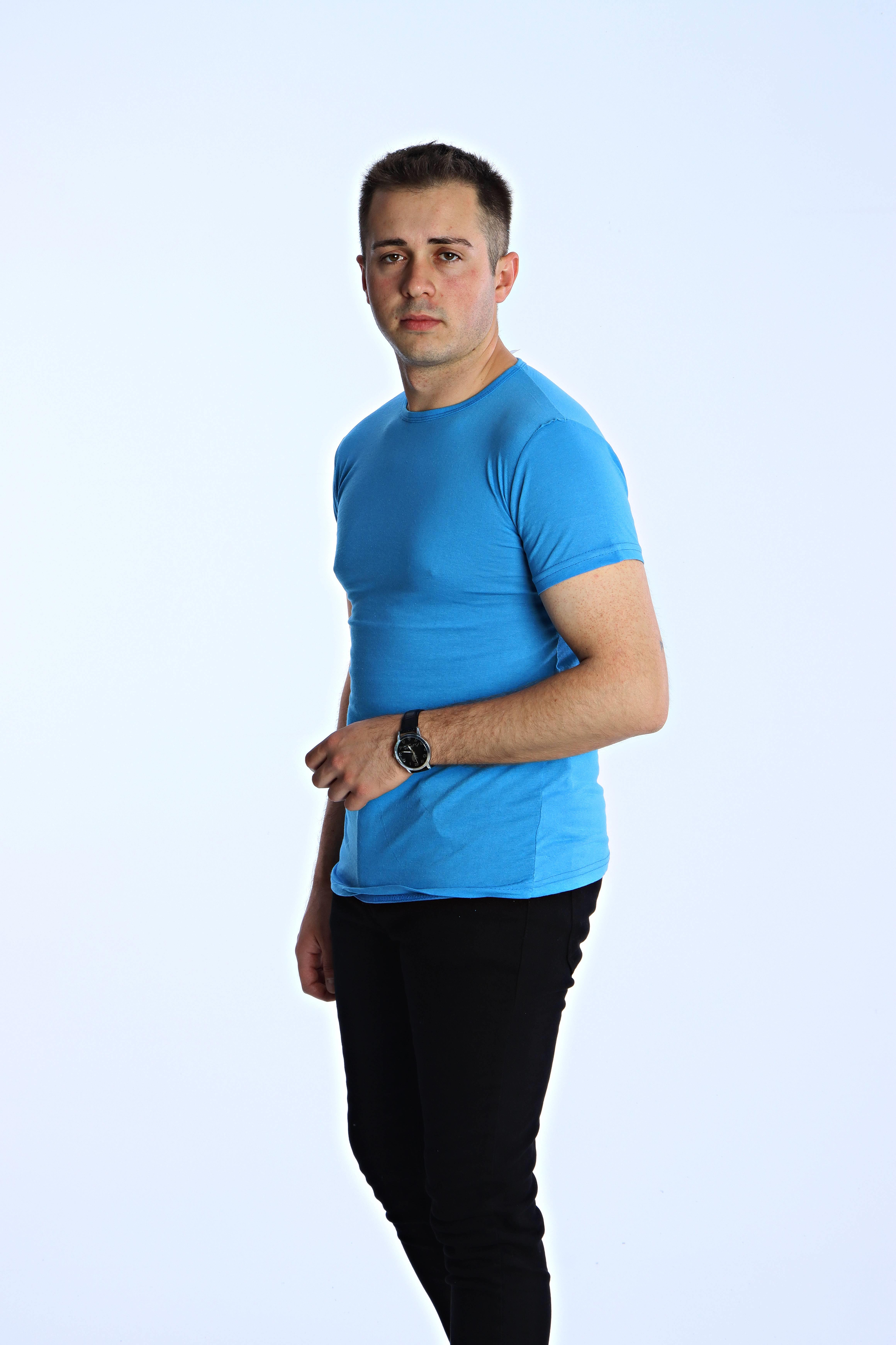 Eg38 Eko Slimfit Basic Tişört Turkuaz