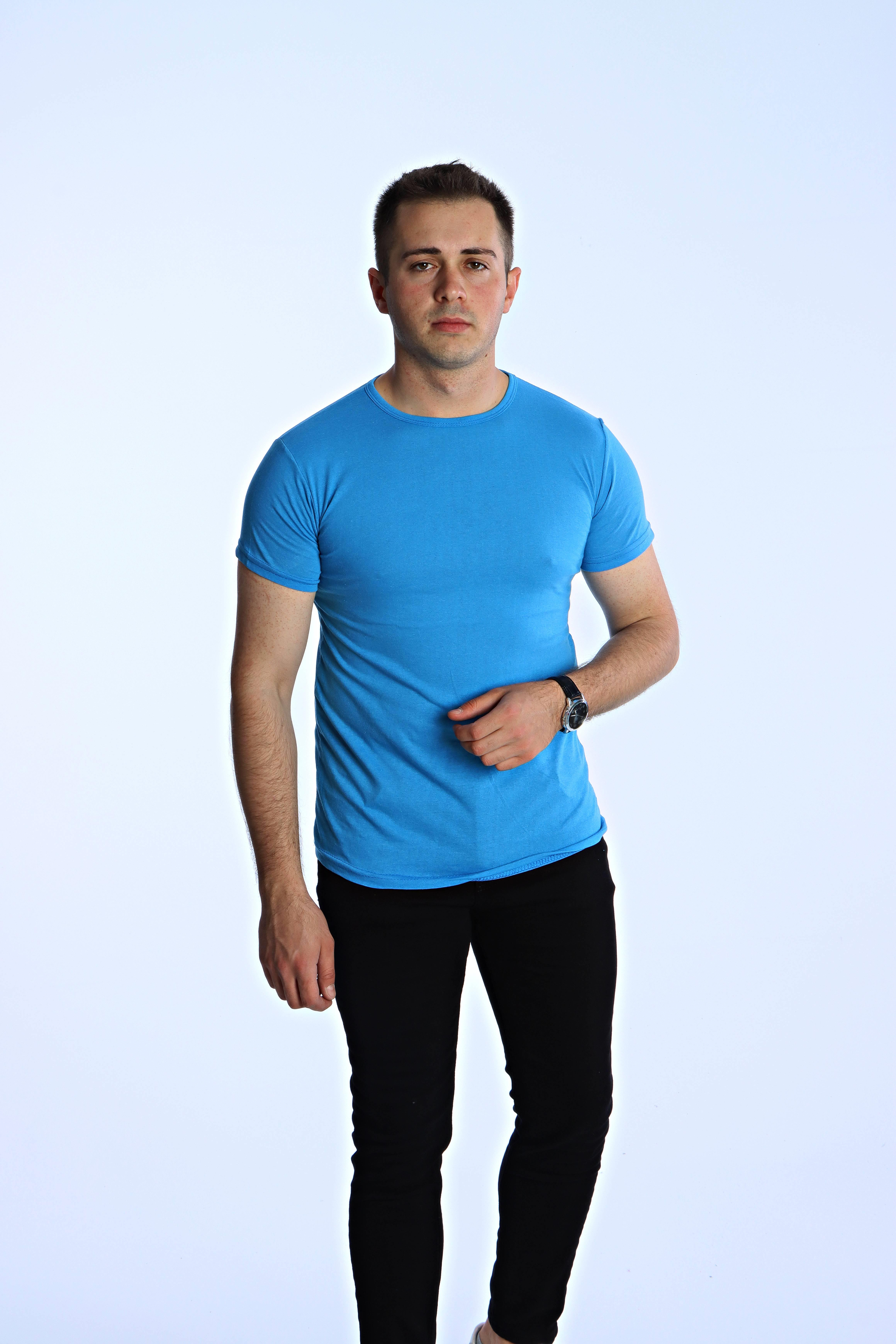 Eg38 Eko Slimfit Basic Tişört Turkuaz