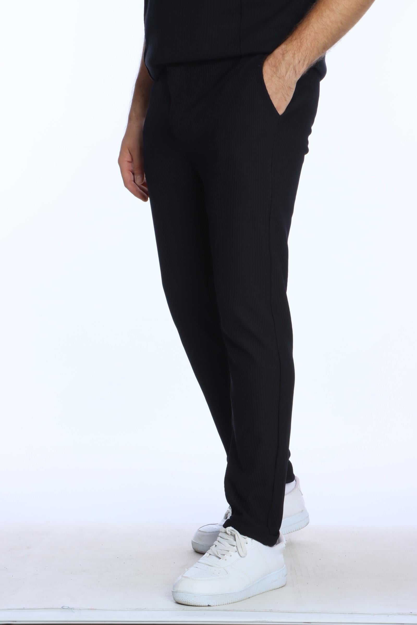 Eg38 Jamper Düğmeli Jogger Siyah