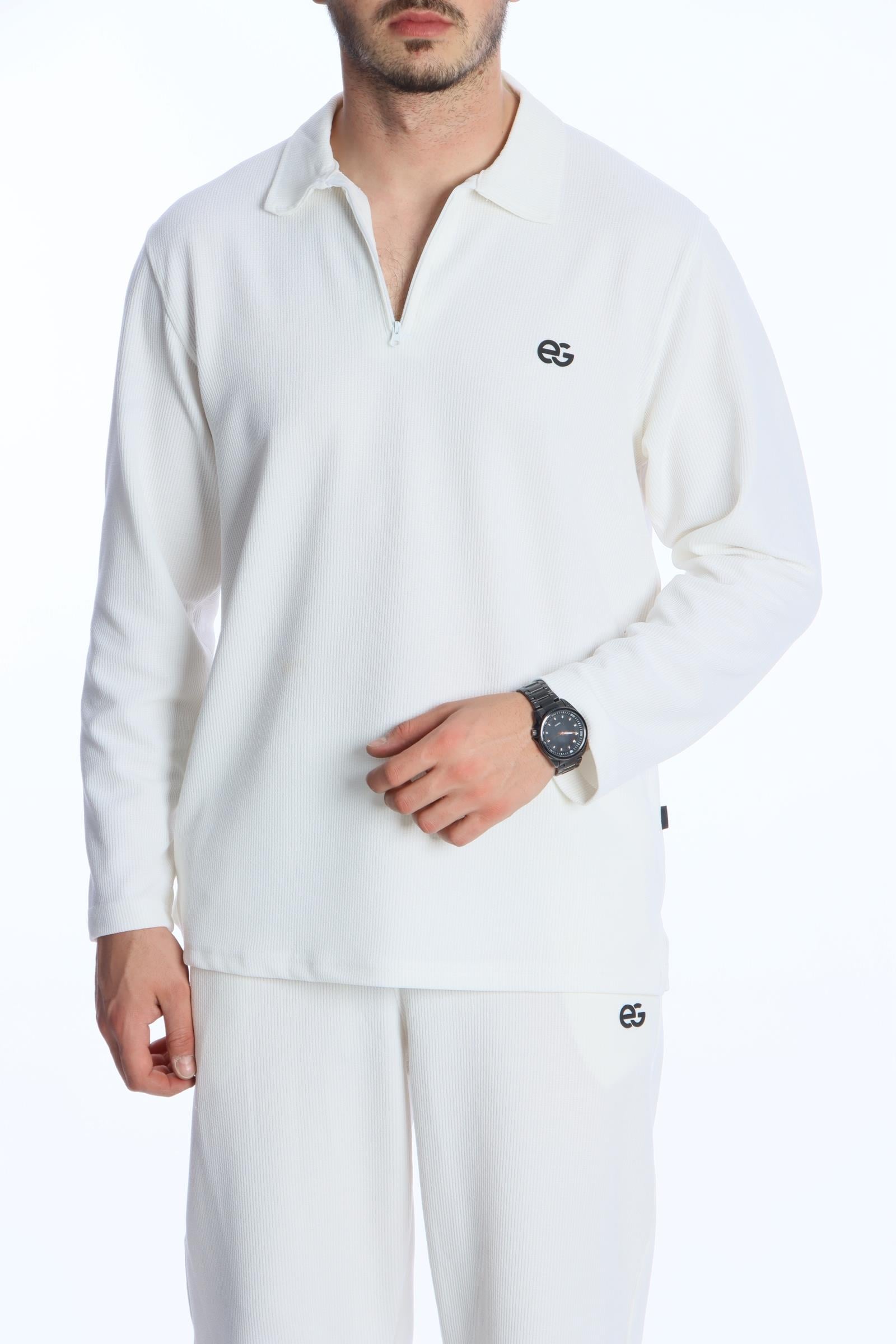 Eg38 Kapris Baggy Takım Beyaz