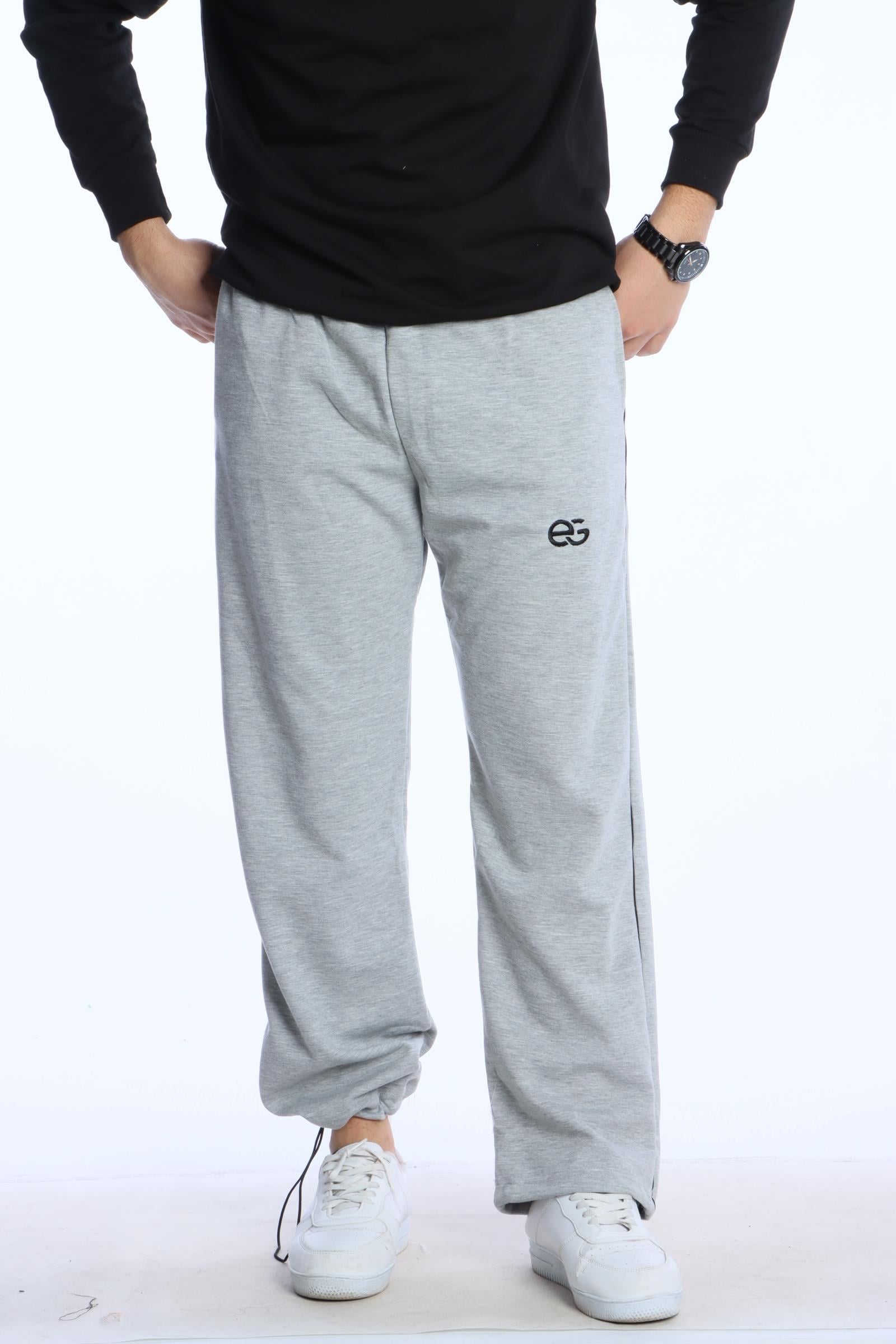 Eg38 Nakışlı Baggy Alt Gri