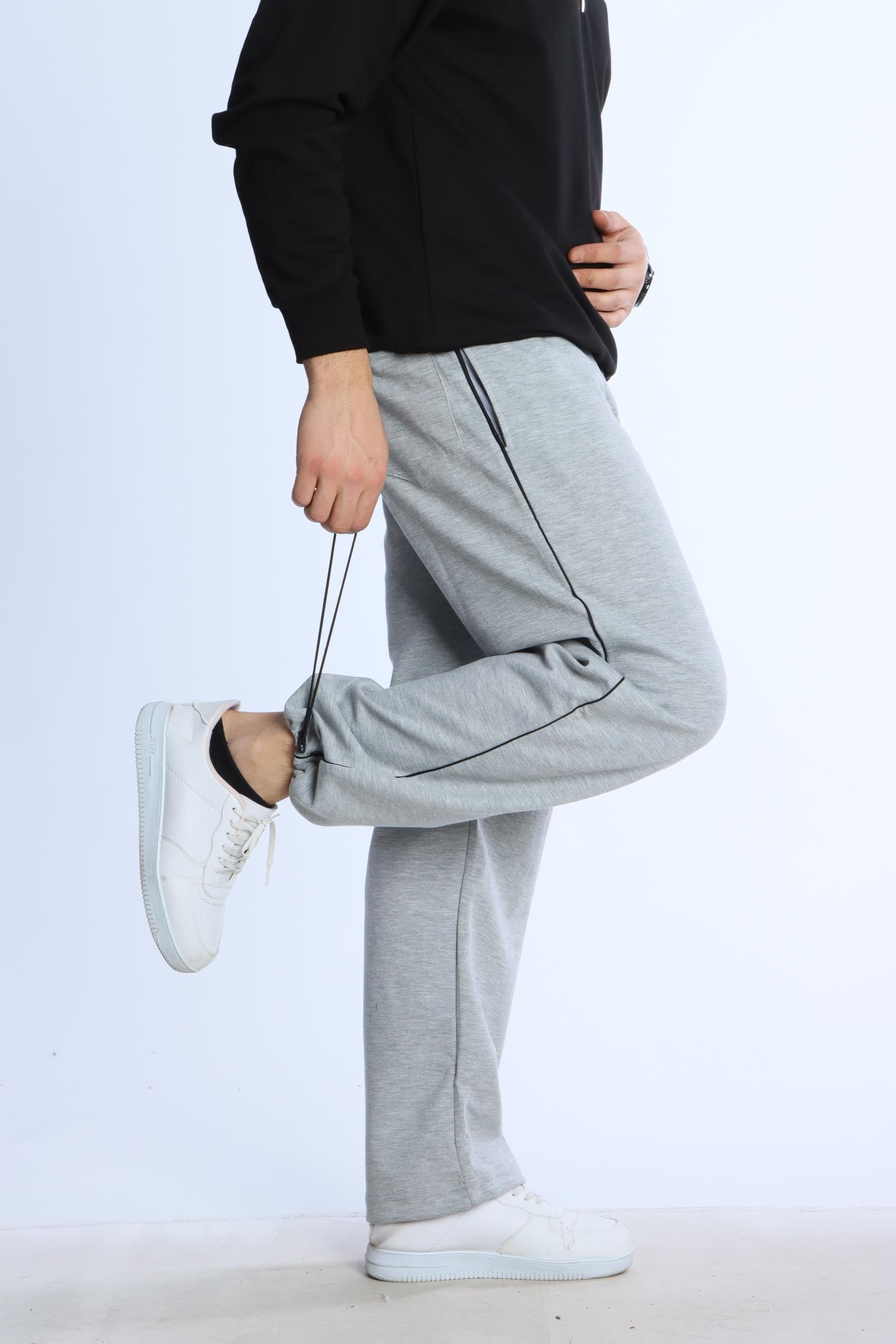 Eg38 Nakışlı Baggy Alt Gri