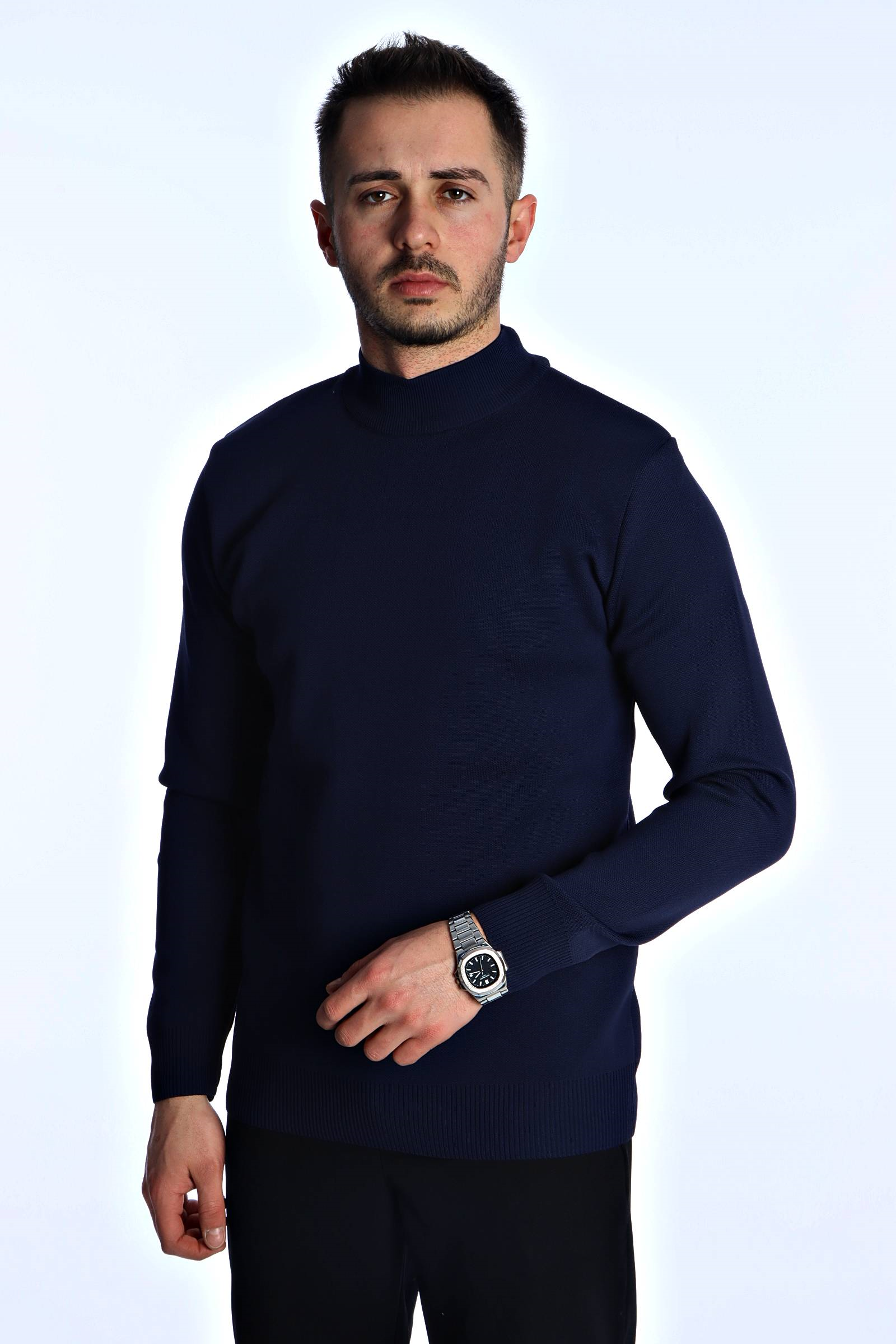 Eg38 Pike Yarım Boğazlı Triko Lacivert