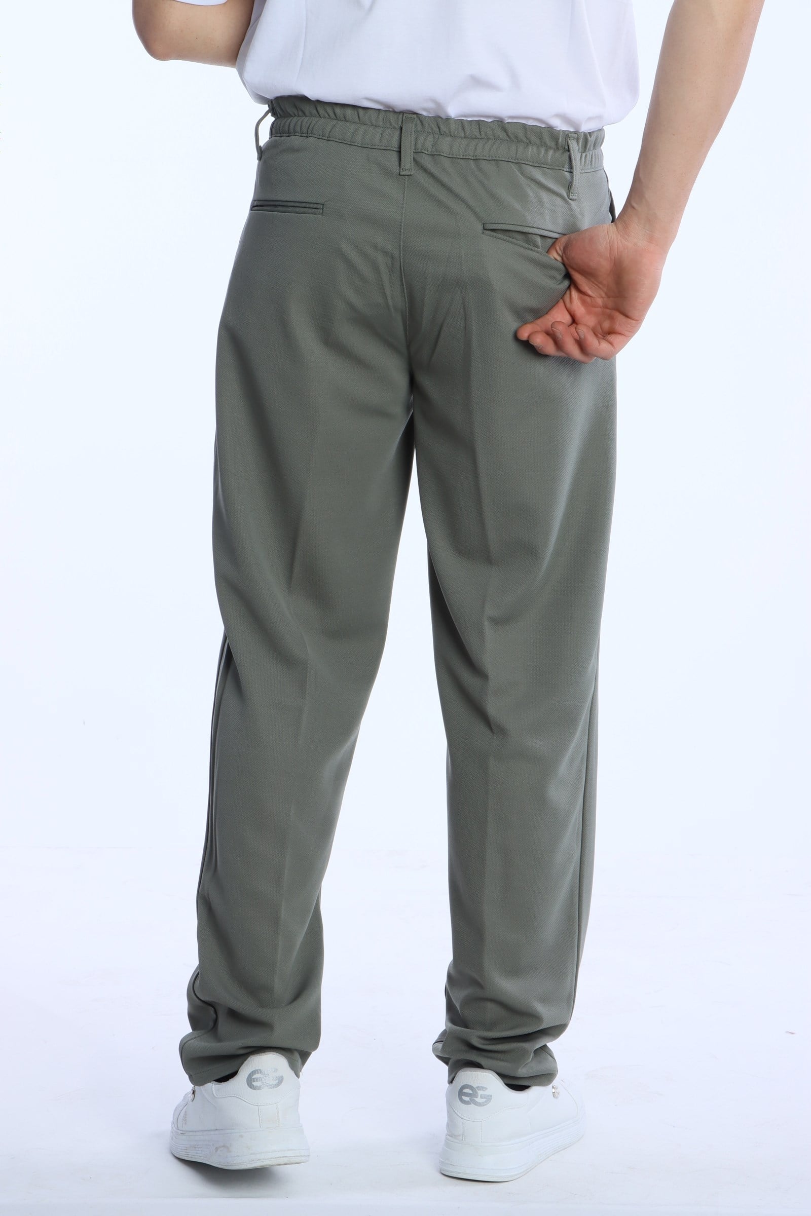Eg38 Pileli Baggy Kumaş Pantolon Haki