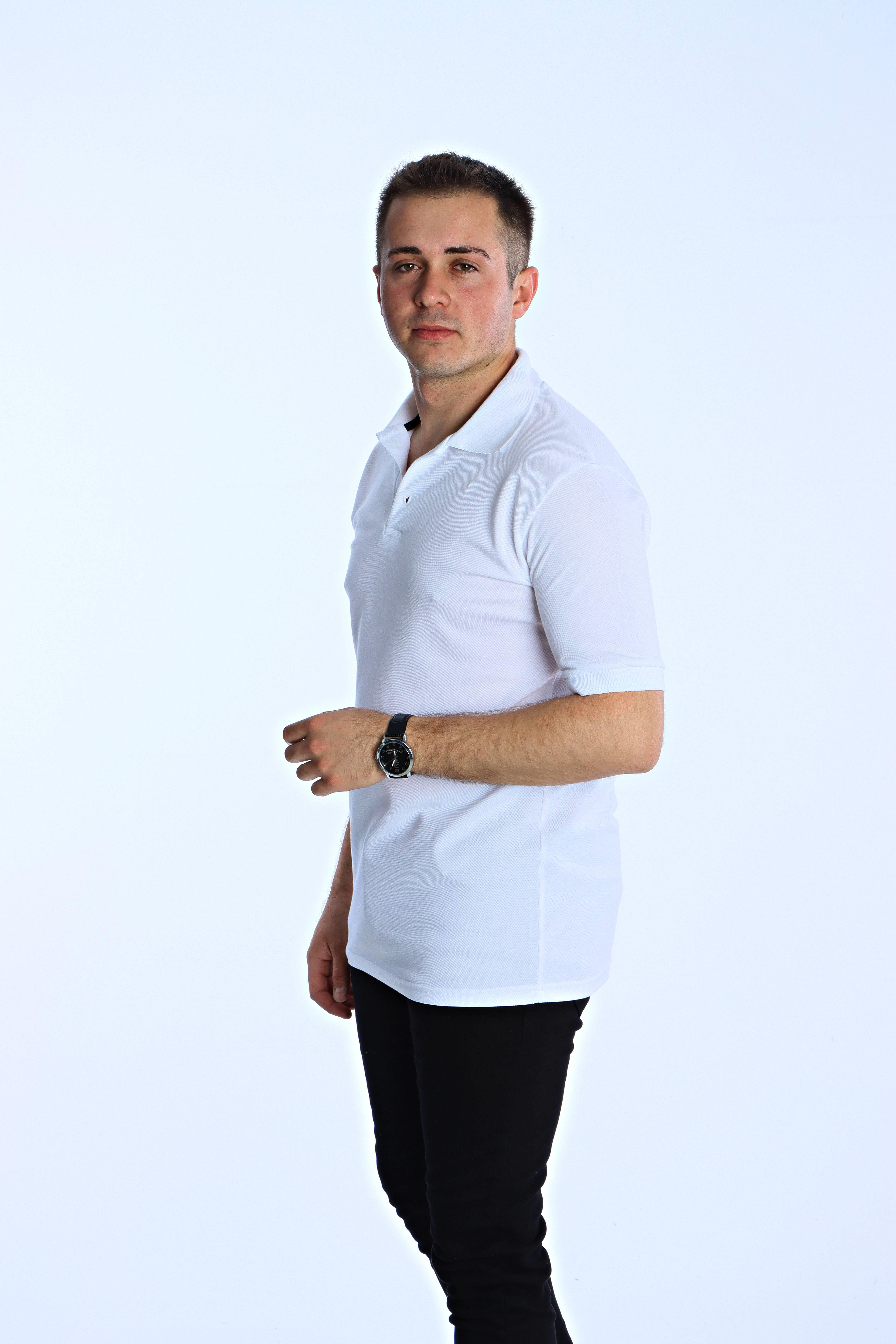 Eg38 Regular Polo Yaka Tişört Beyaz