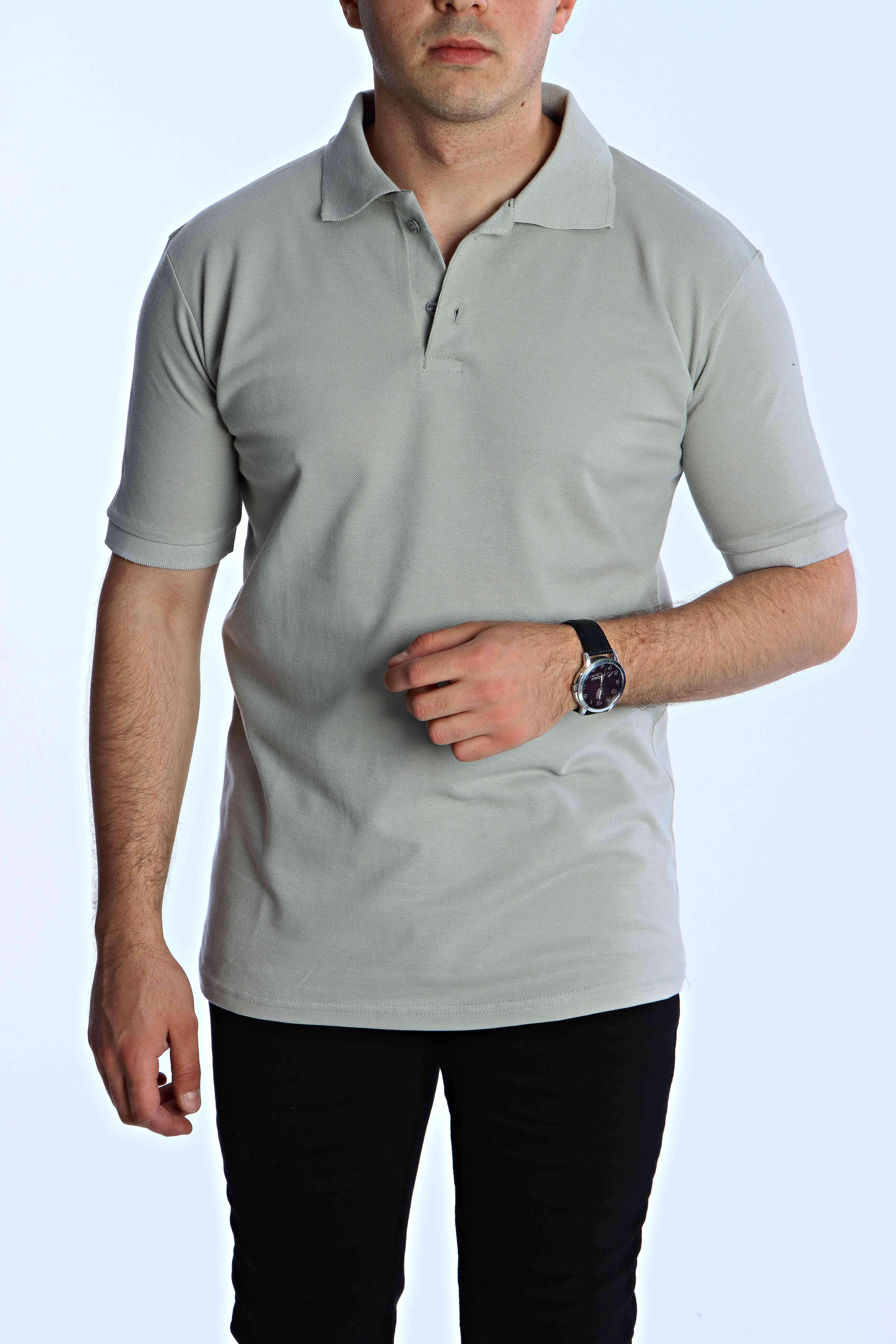 Eg38 Regular Polo Yaka Tişört Gri