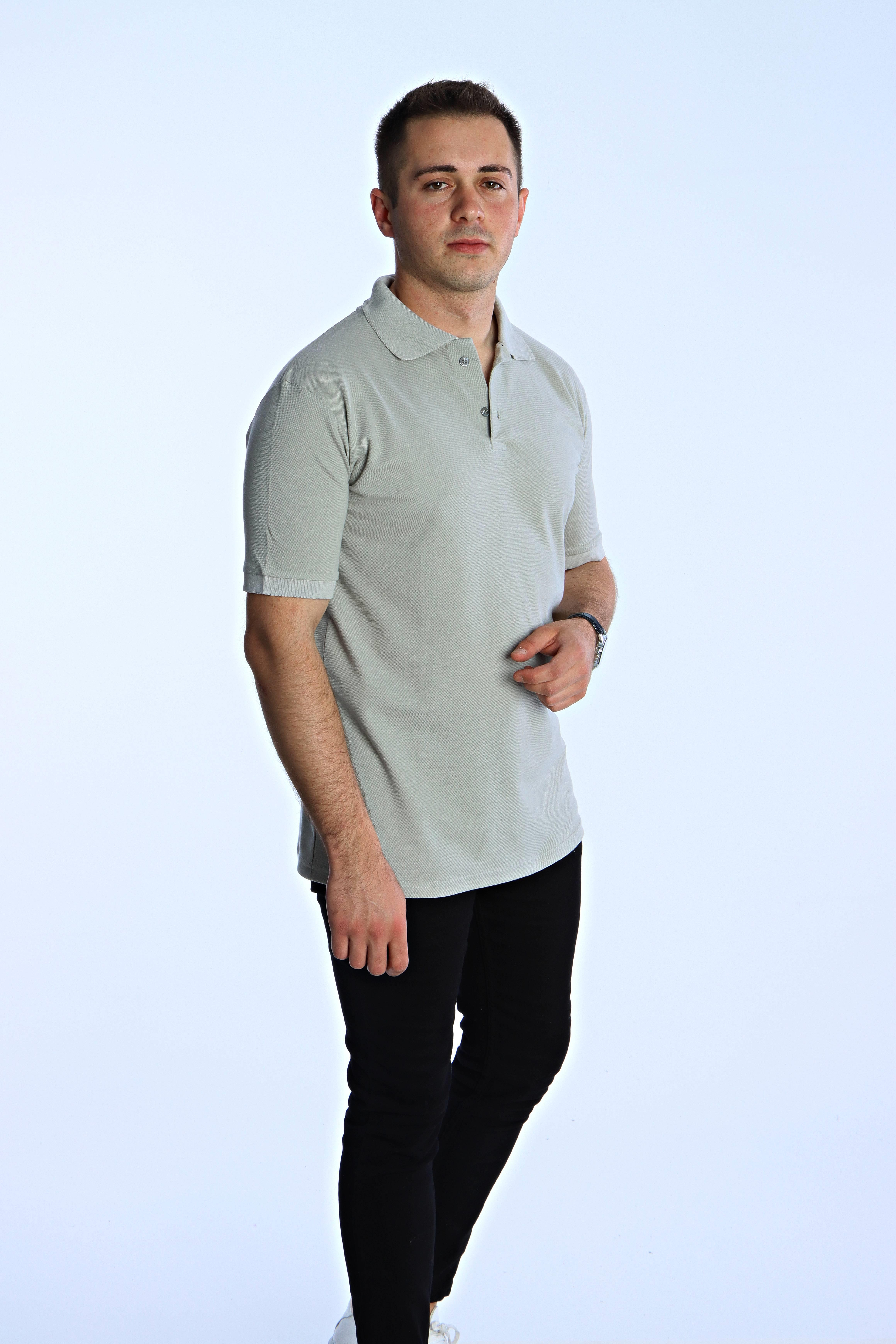 Eg38 Regular Polo Yaka Tişört Gri