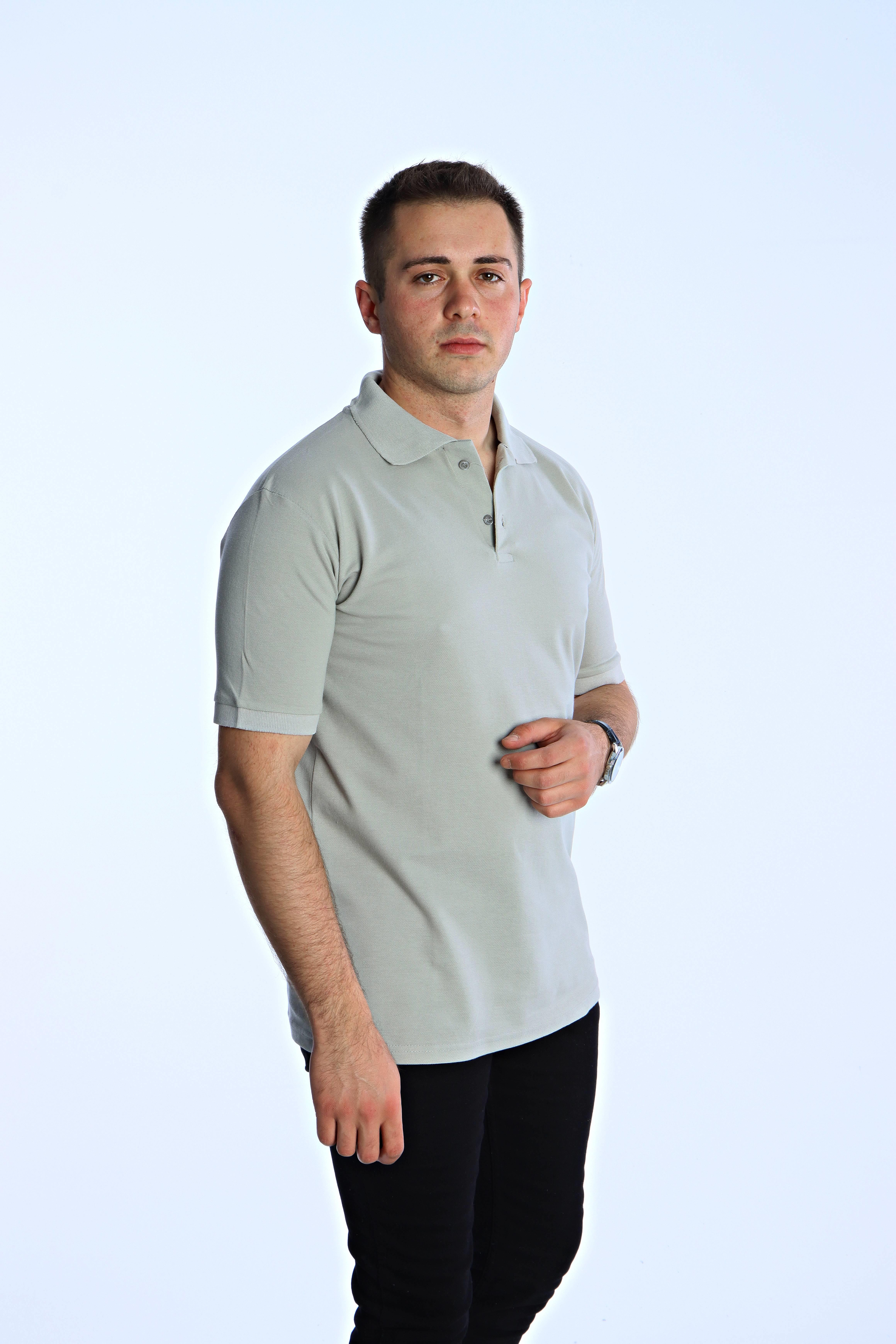 Eg38 Regular Polo Yaka Tişört Gri
