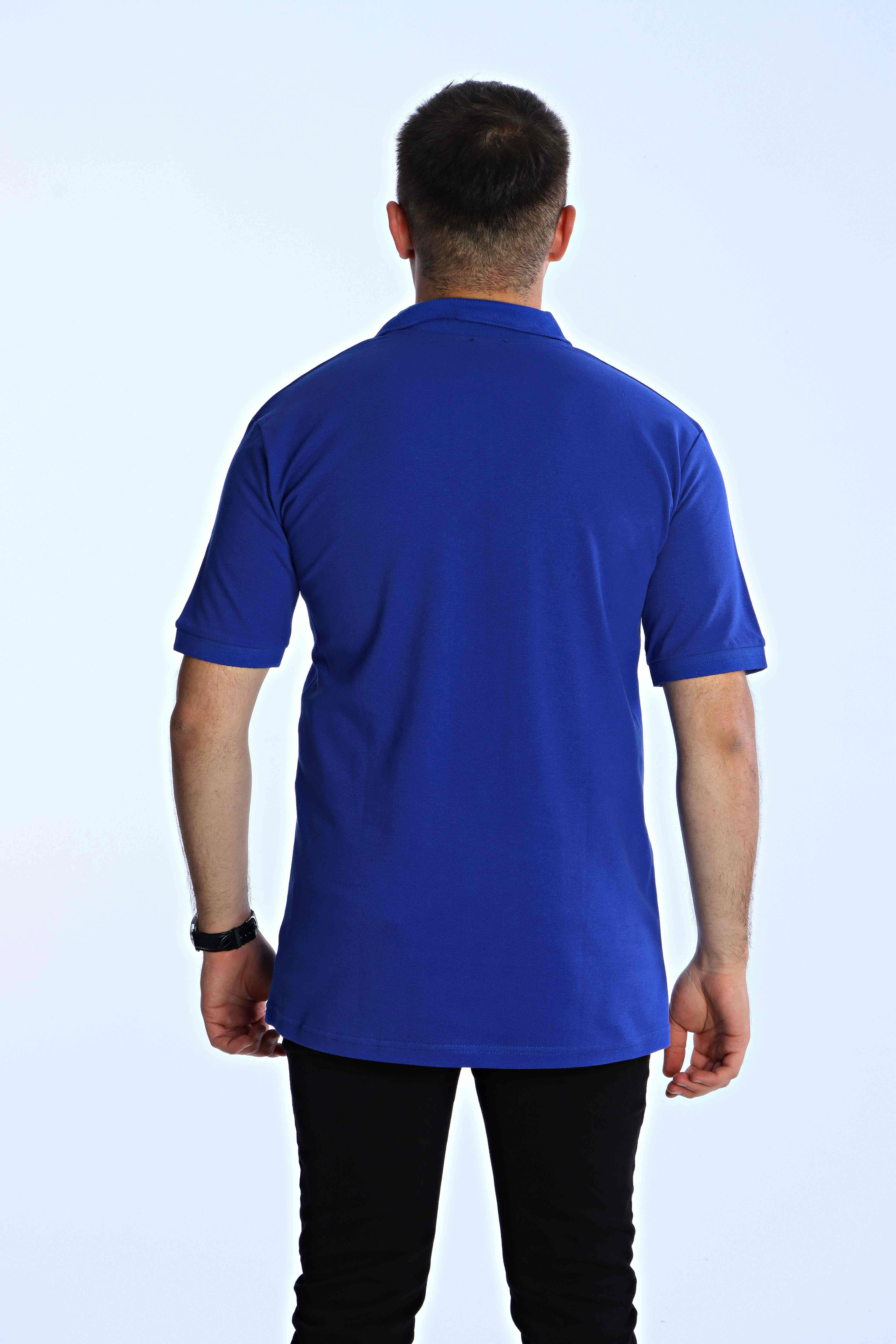 Eg38 Regular Polo Yaka Tişört Saks Mavi