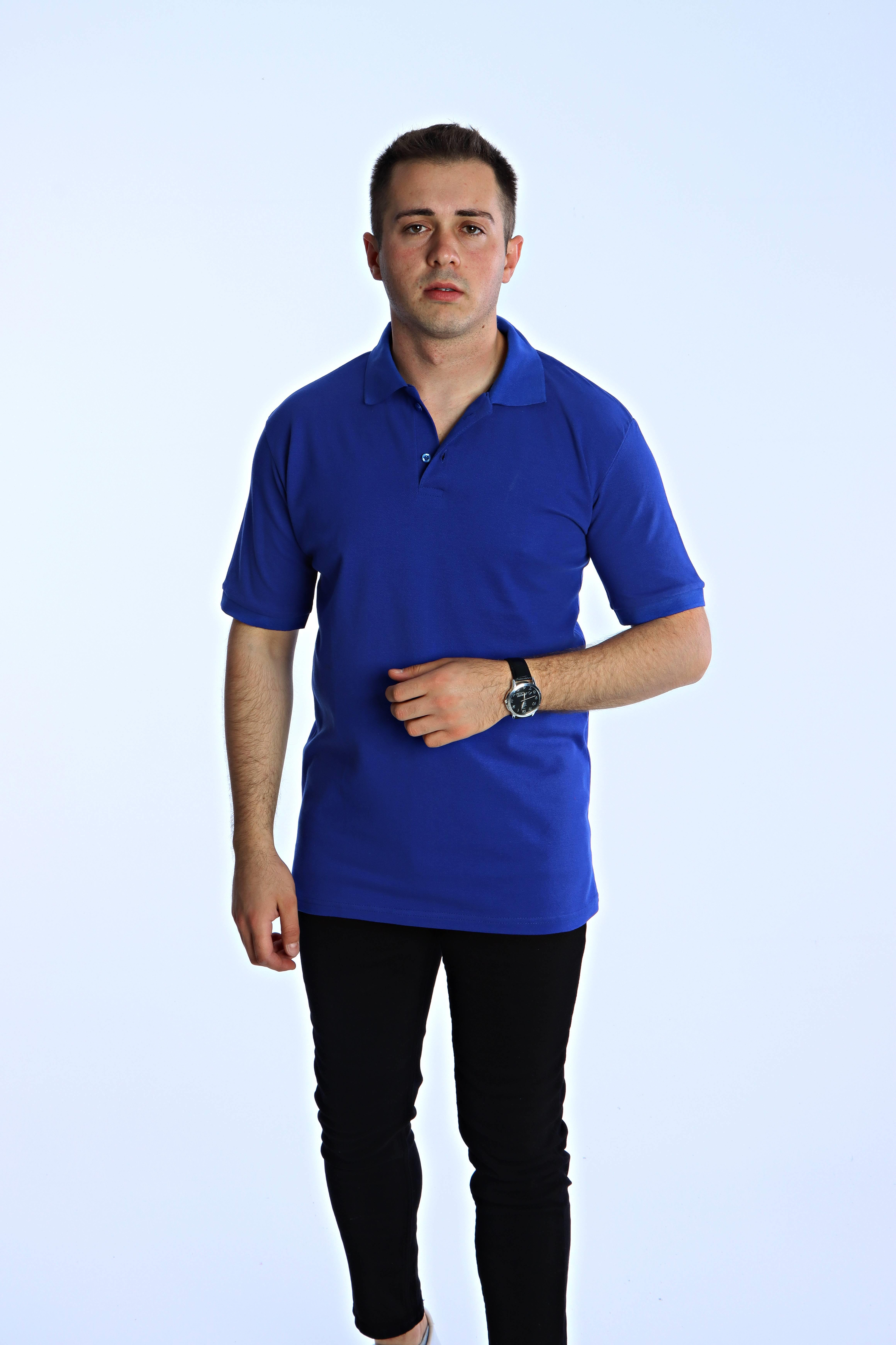 Eg38 Regular Polo Yaka Tişört Saks Mavi