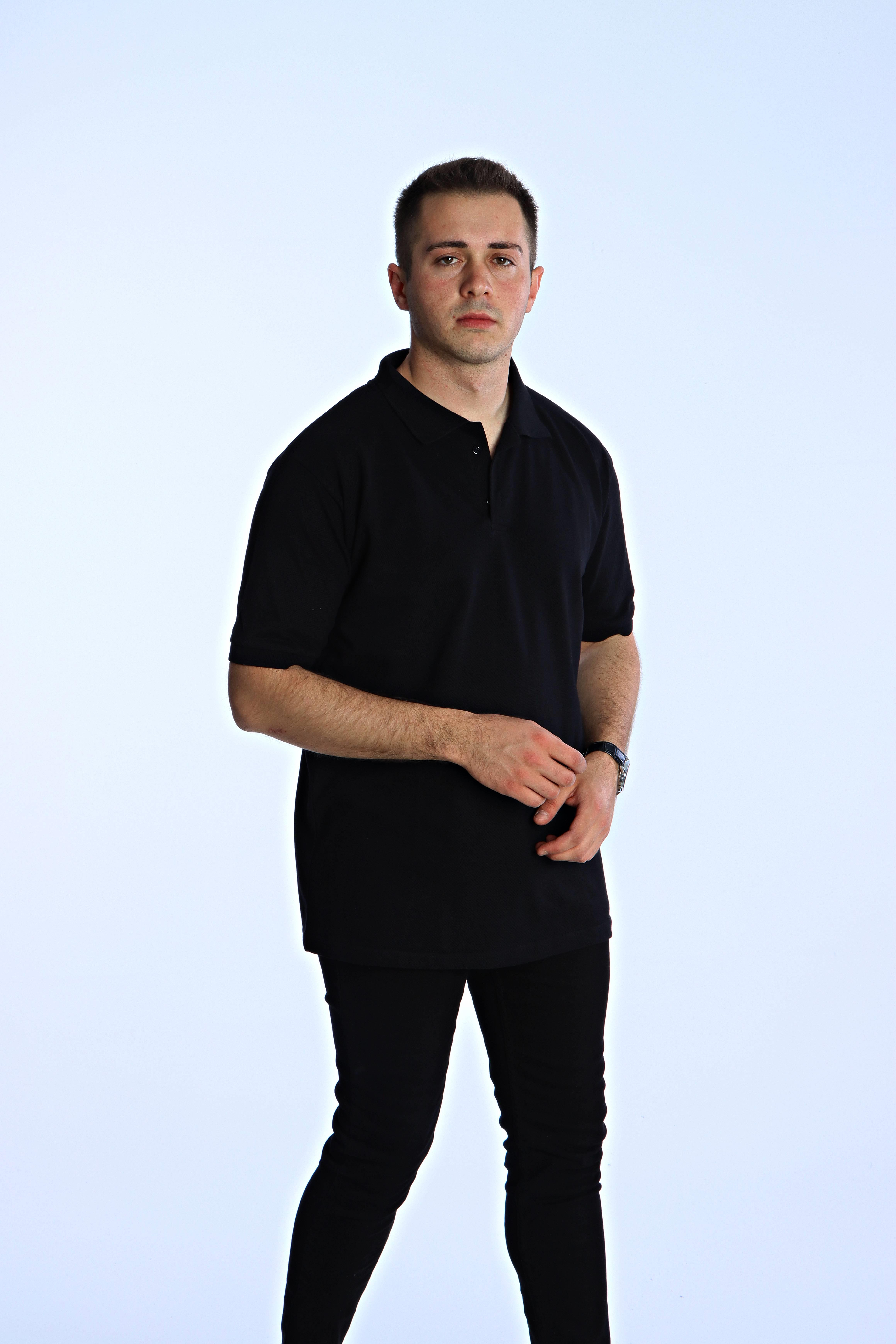 Eg38 Regular Polo Yaka Tişört Siyah