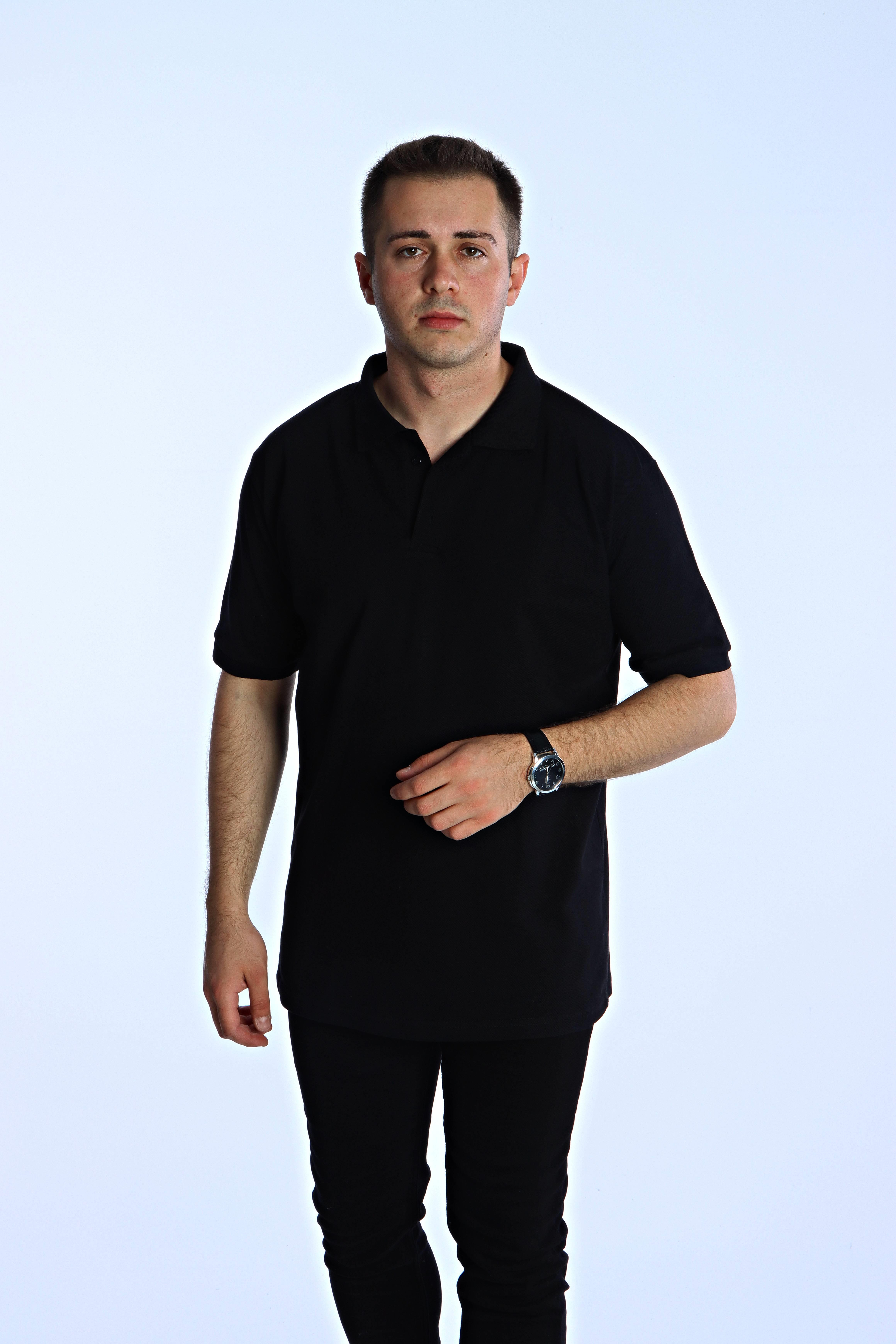 Eg38 Regular Polo Yaka Tişört Siyah