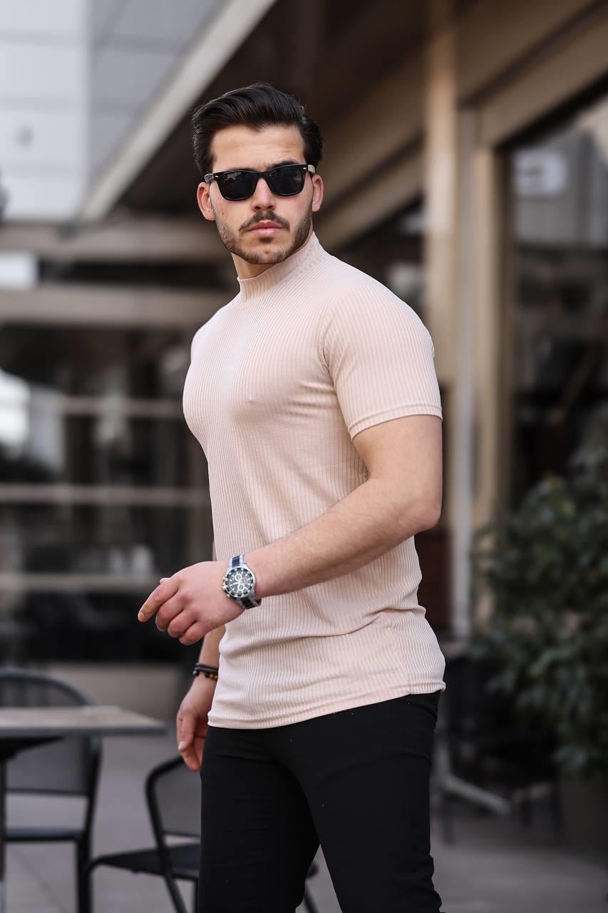 Eg38 Yarım Boğaz Kısa Kol Bej