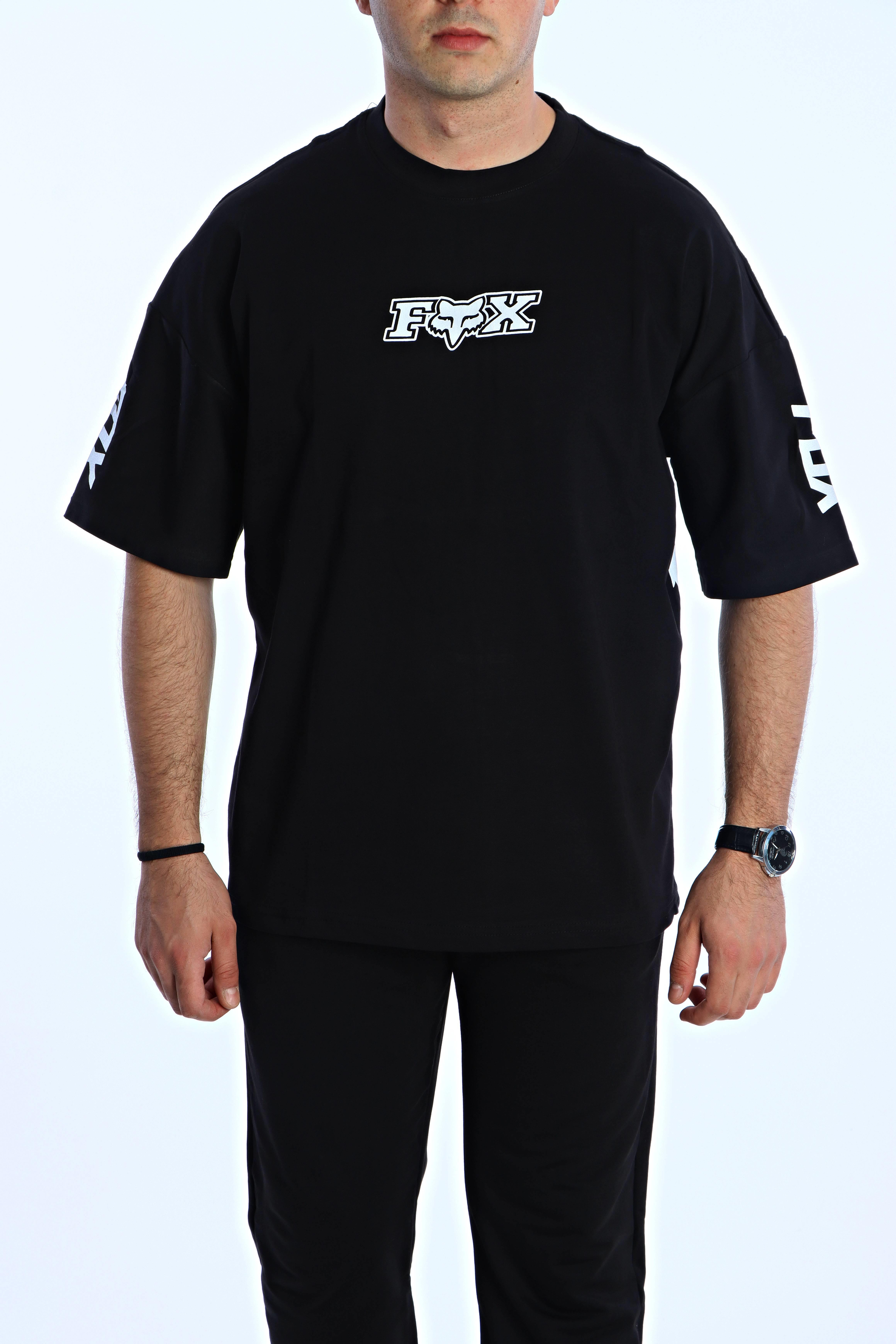 Gng Fx Baskılı Oversize Tişört Siyah