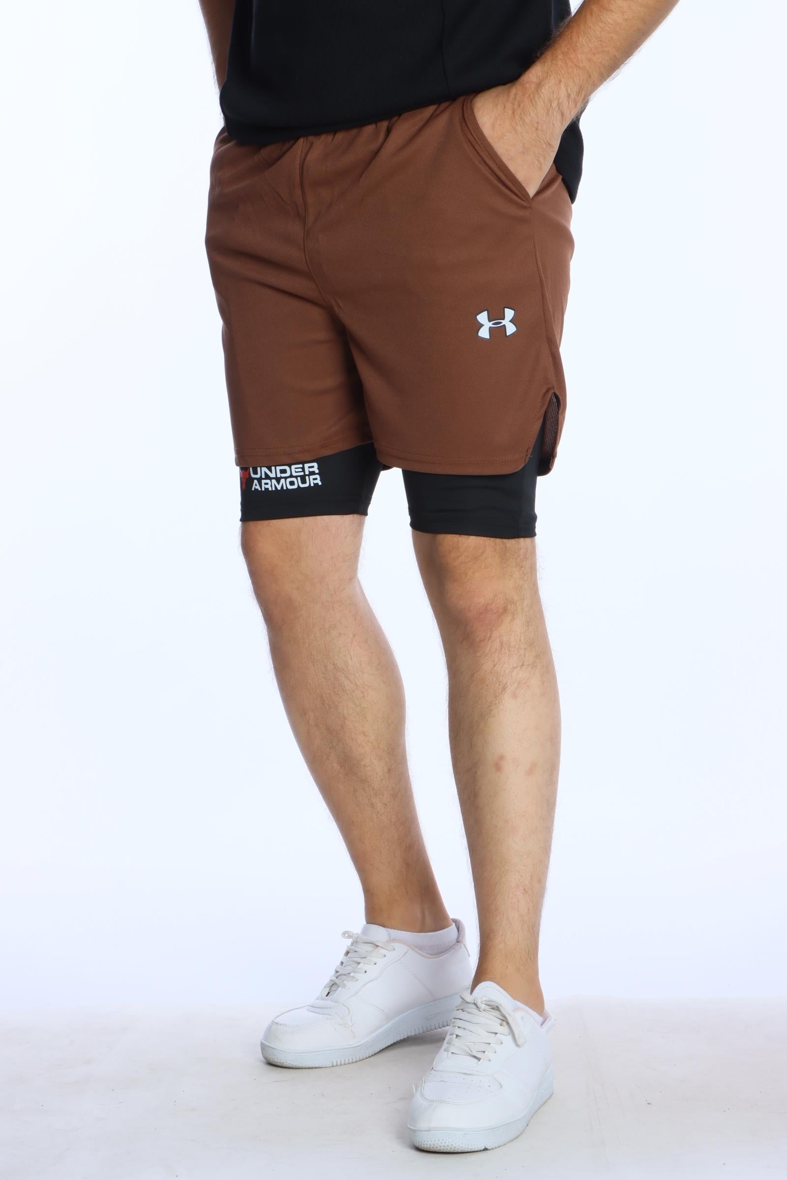 Leo Logo Taytlı Şort Kahve