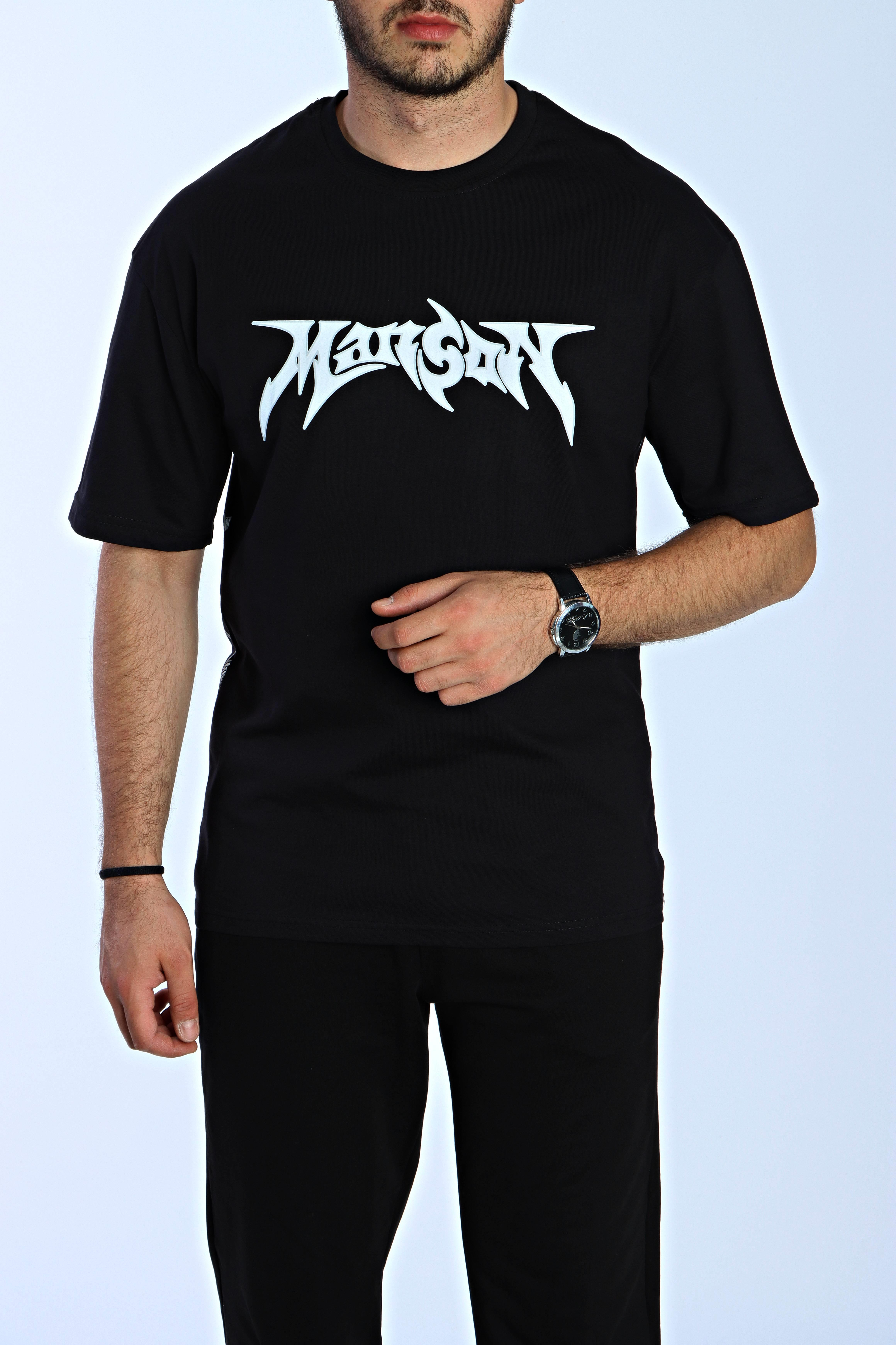 Manson Baskılı Oversize Tişört Siyah
