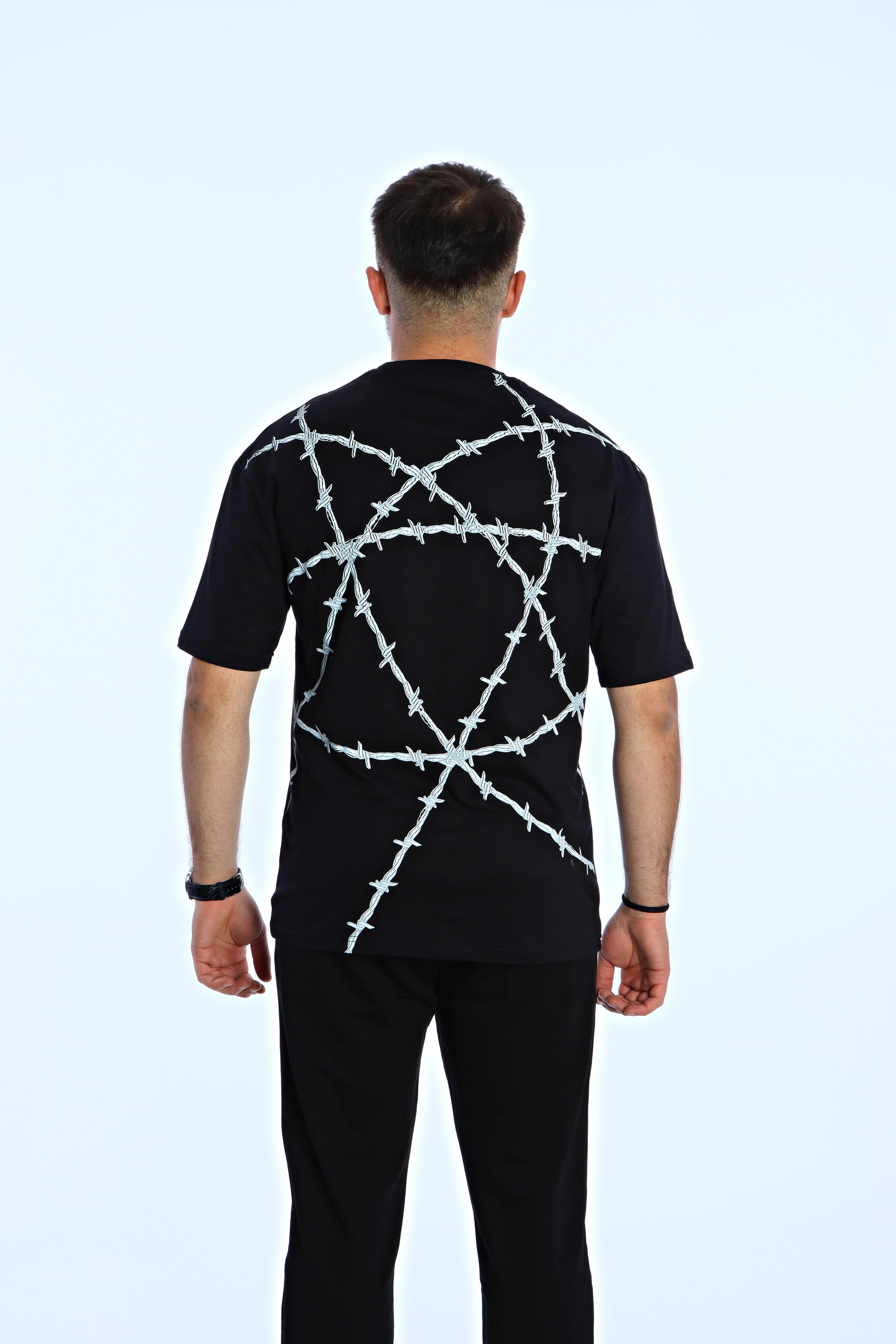 Manson Baskılı Oversize Tişört Siyah
