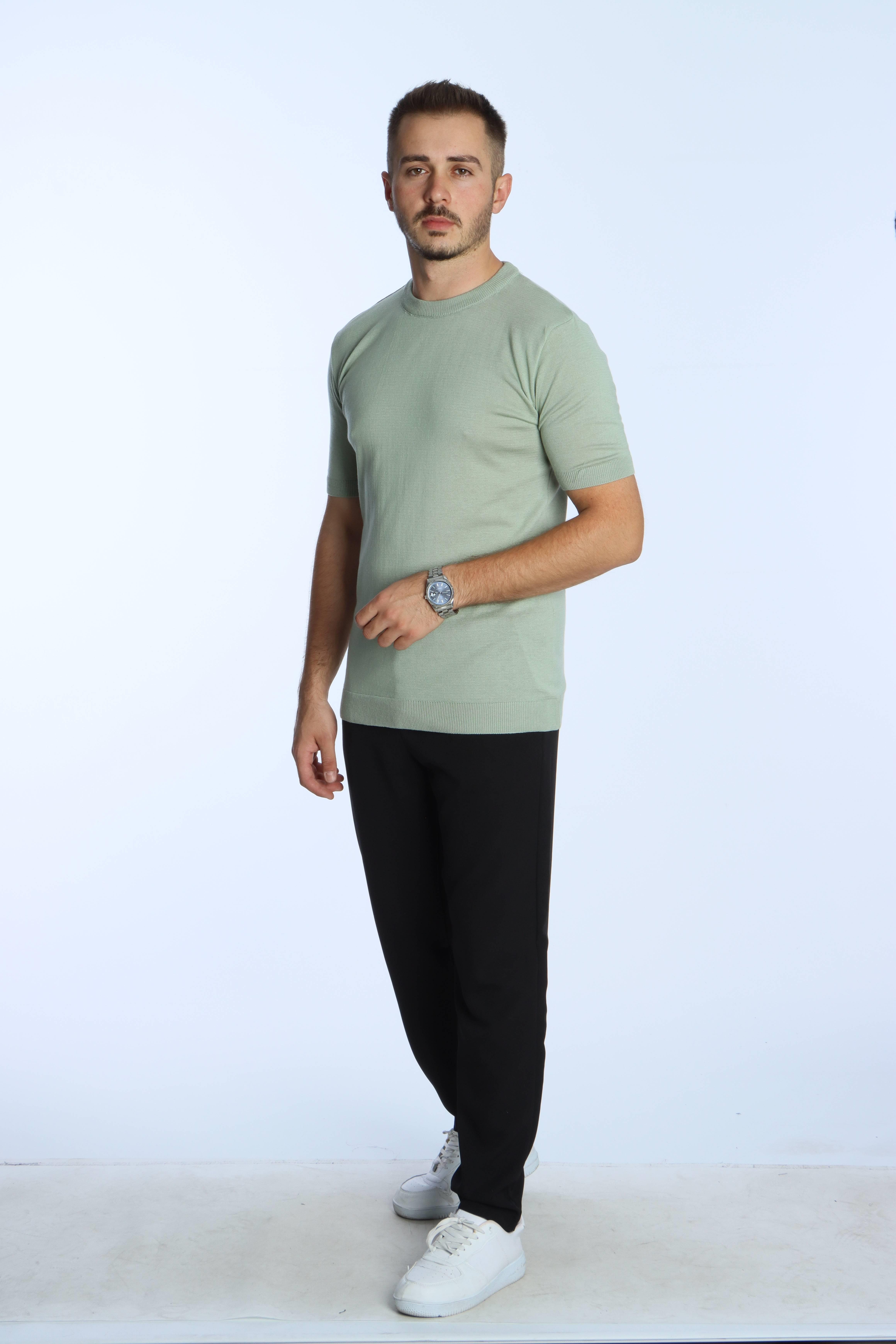 Marco Bisiklet Yaka Triko Tshirt Mint Yeşili